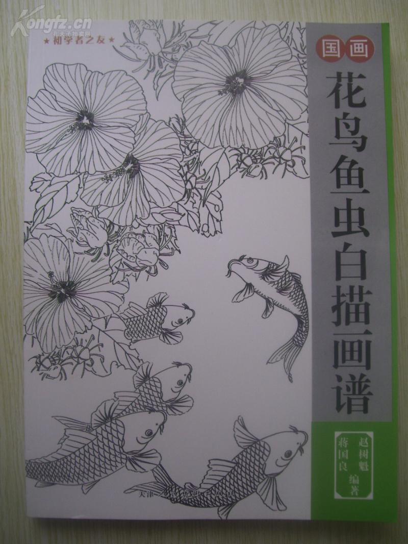 16开 大厚册 《国画 花鸟鱼虫白描画谱》品好