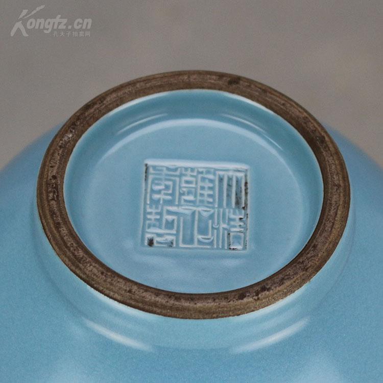 大清雍正汝窑天青釉玉壶春瓶