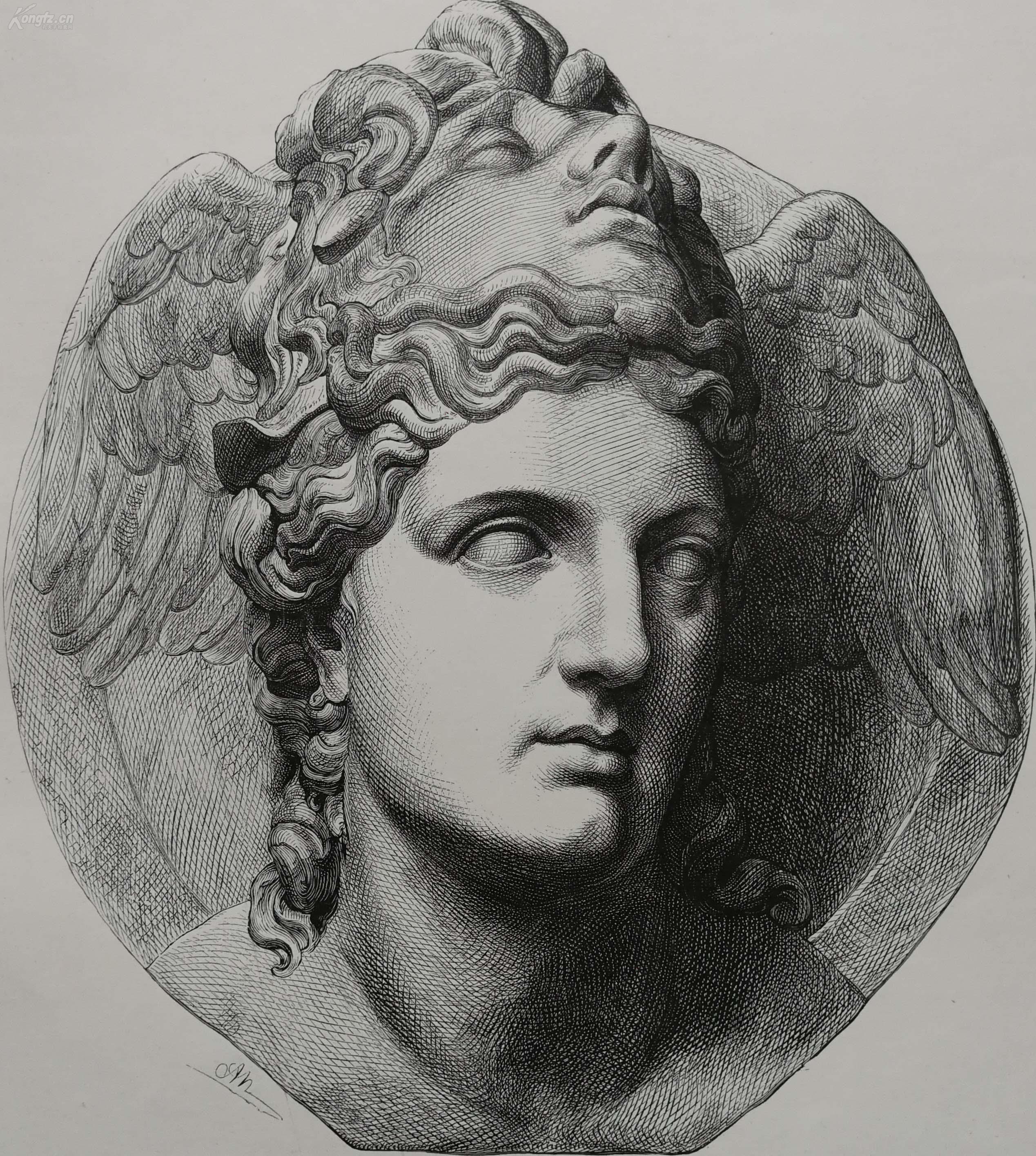 1879年木口木刻版画《美杜莎》41.5×27.5厘米(w)
