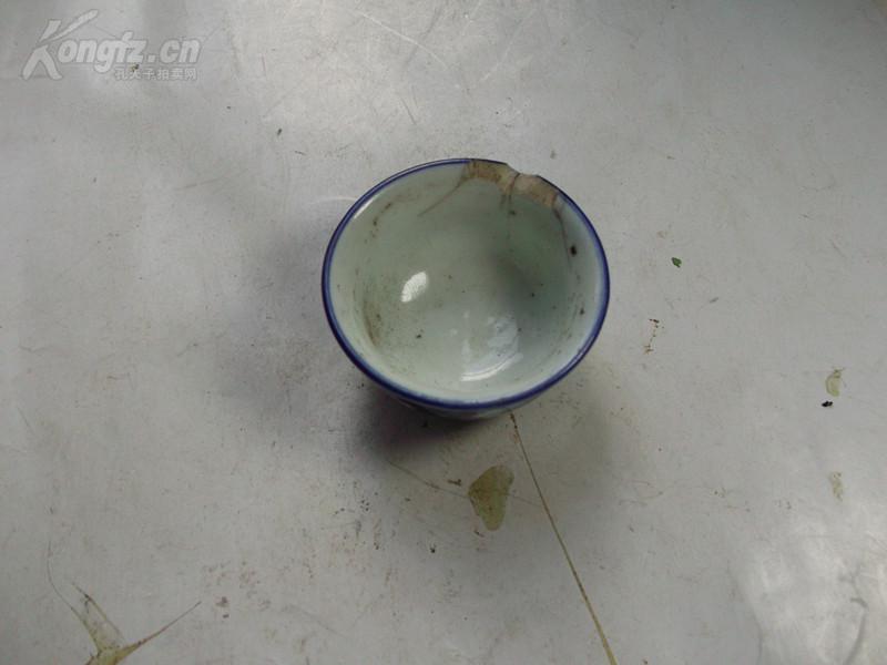 民国蓝地绘白梅酒盅 拍品编号:29265279