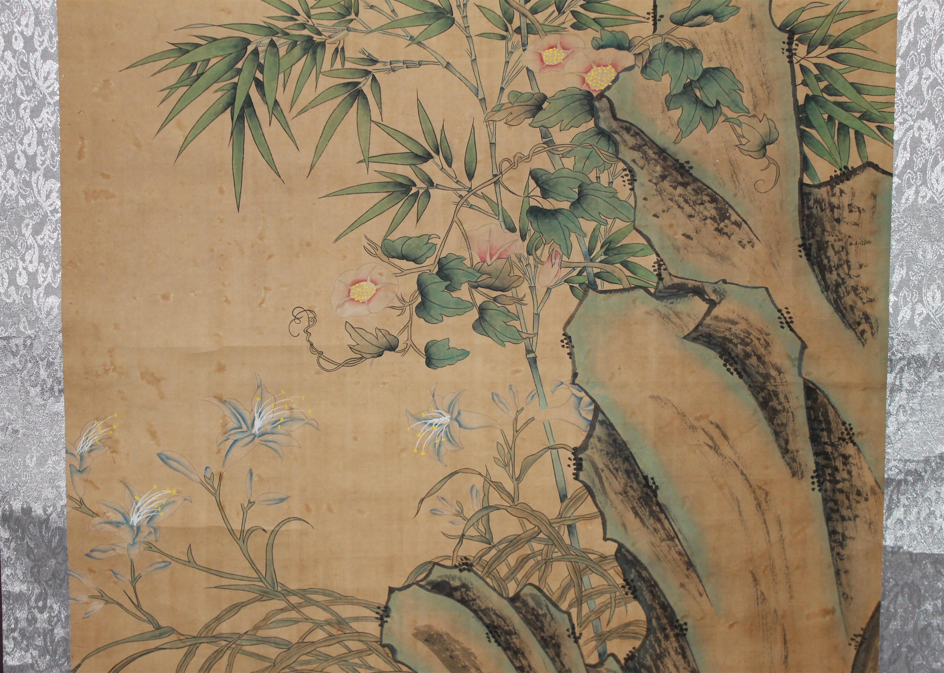 清代官员,著名画家 【邹一桂 】花鸟 工笔手绘大幅立轴 拍品编号