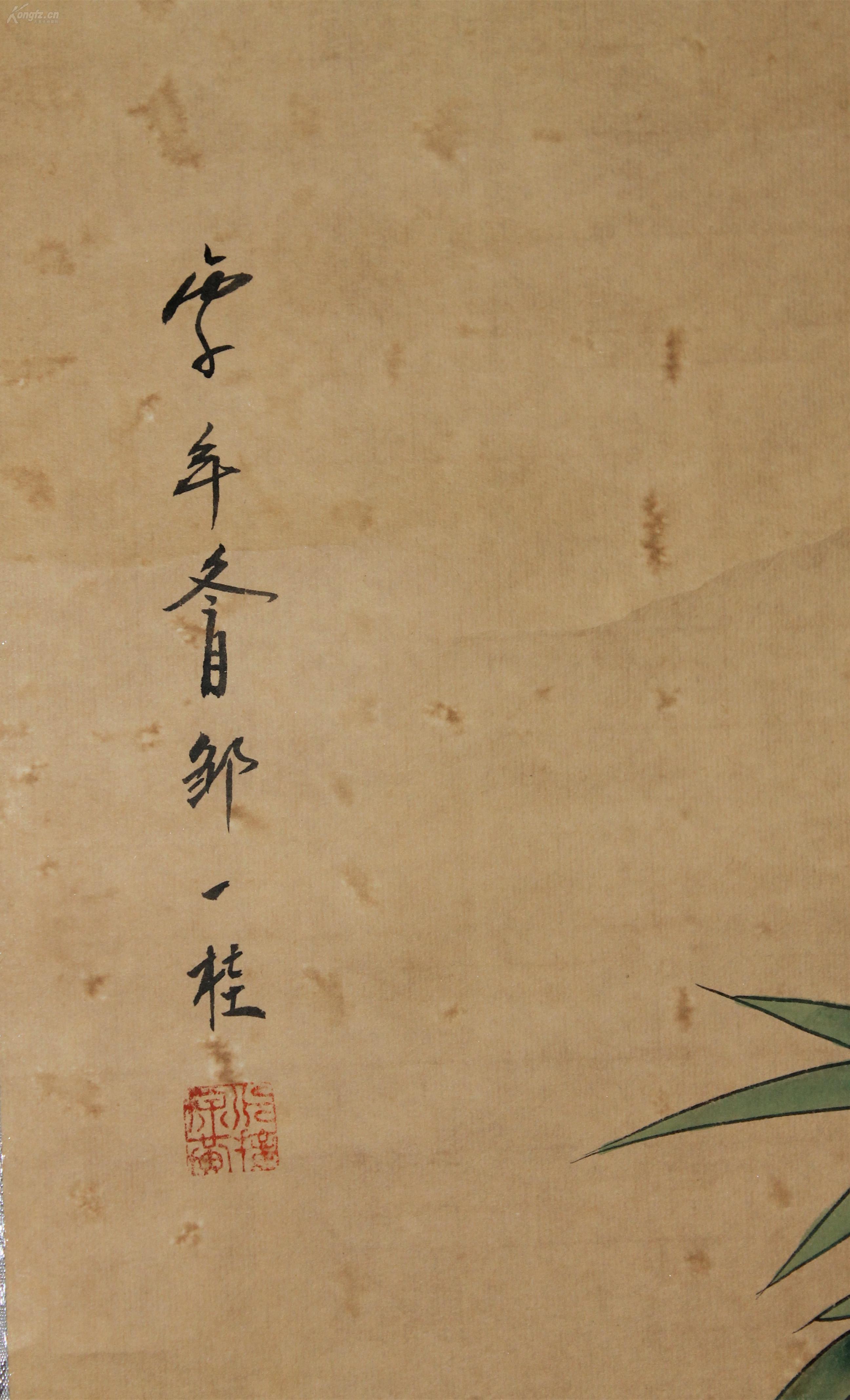 清代官员,著名画家 【邹一桂 】花鸟 工笔手绘大幅立轴 拍品编号