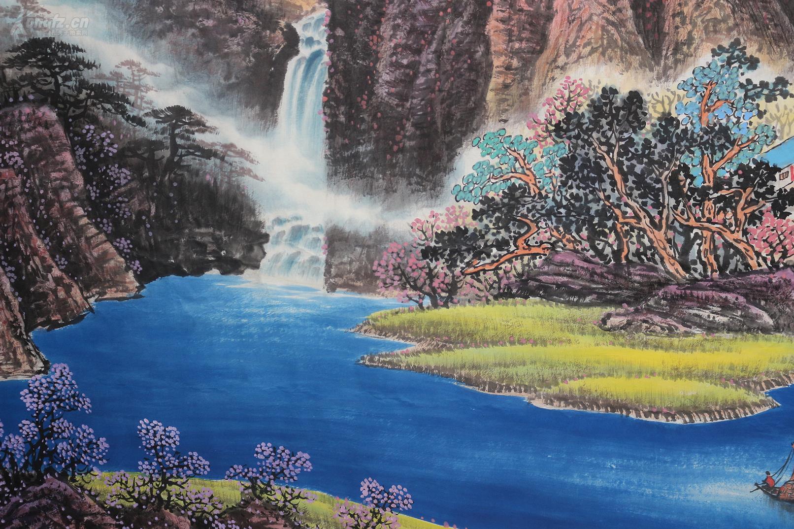 著名画家万老师纯手绘大六尺聚宝盆风水画