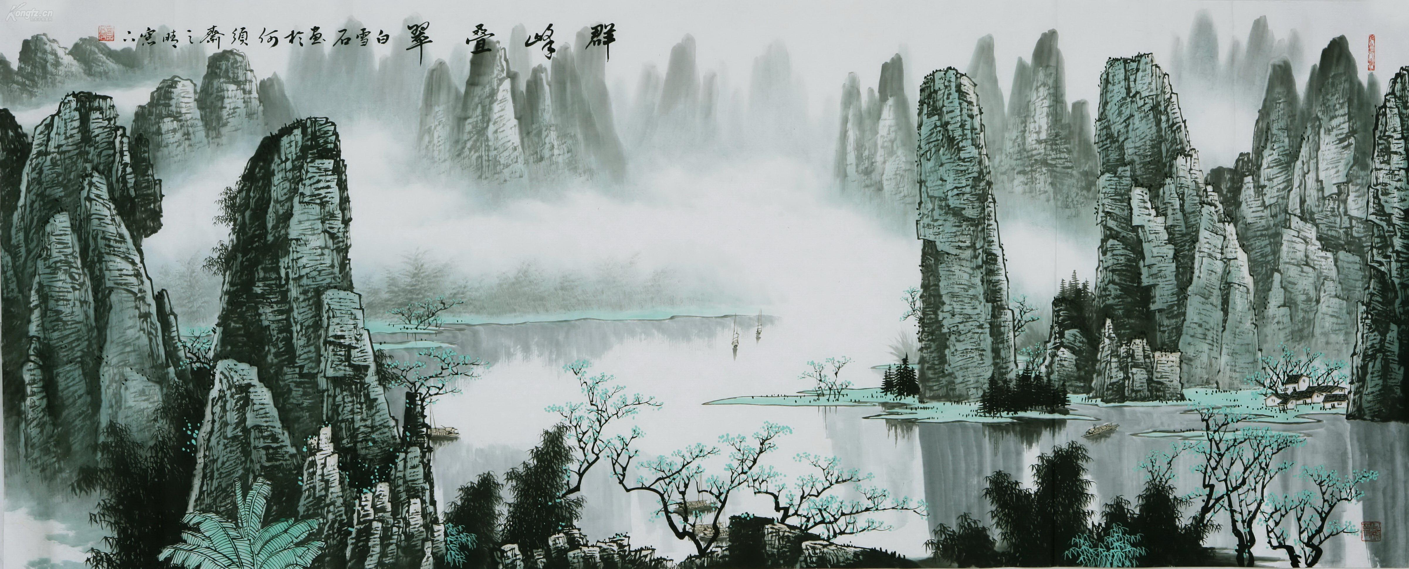【图】白雪石 八尺巨幅 桂林漓江山水_孔夫子旧书网