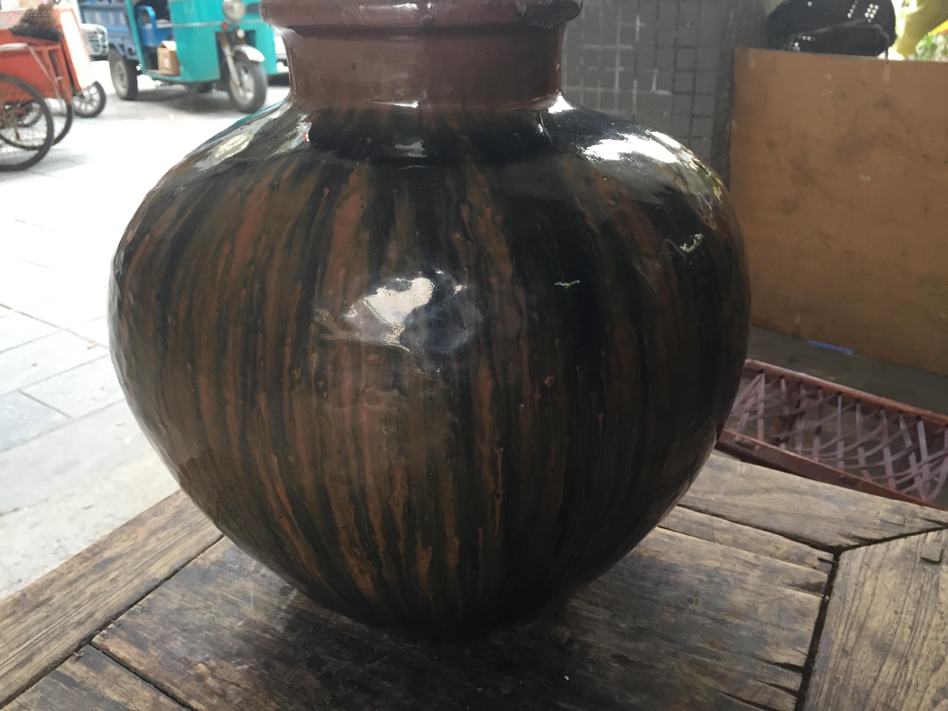 大号的元代窑变釉酒坛子,包老完整