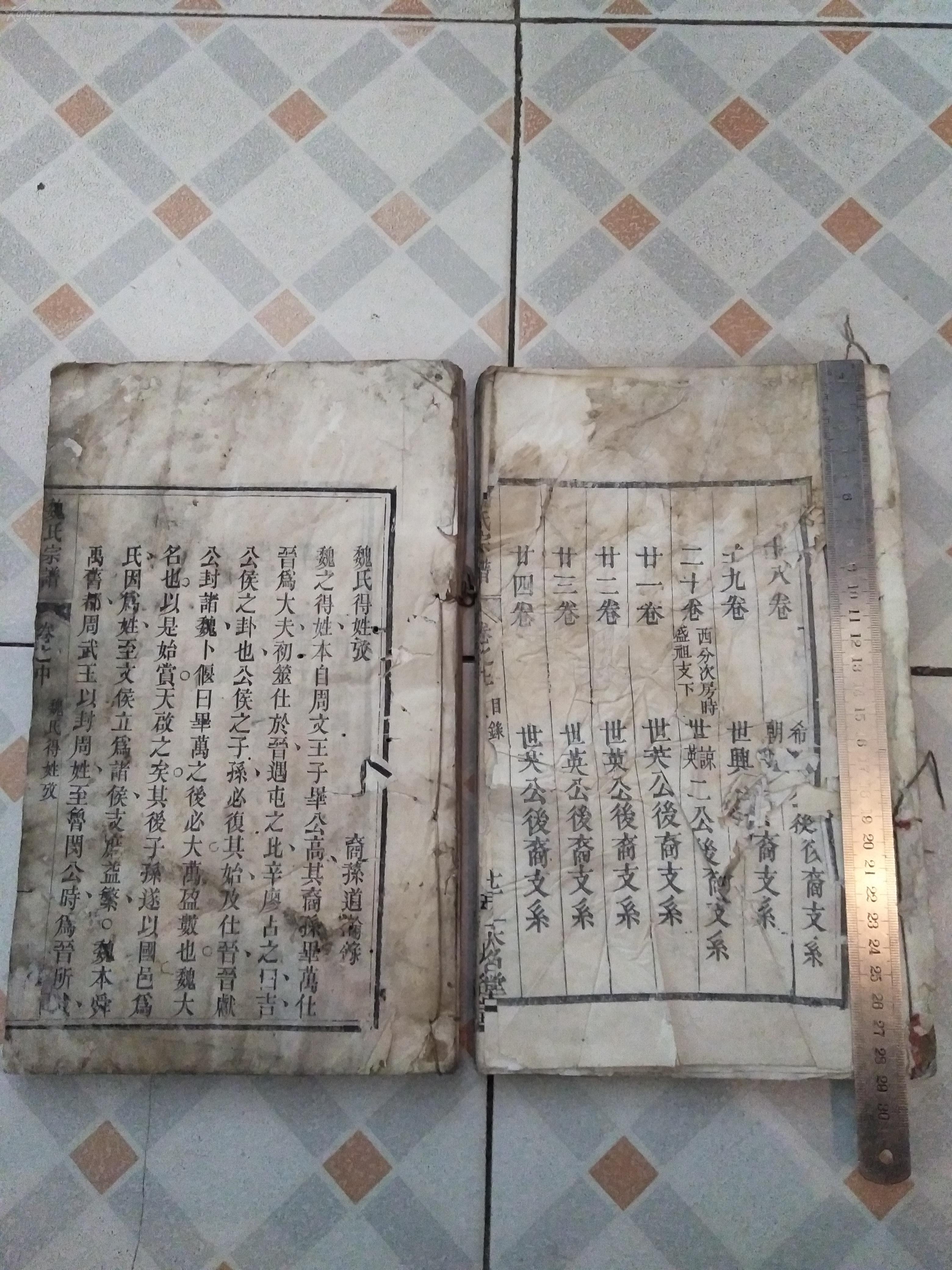 名人魏征后裔家谱——民国黄冈大名堂《魏氏宗谱》卷首上,卷首中白纸