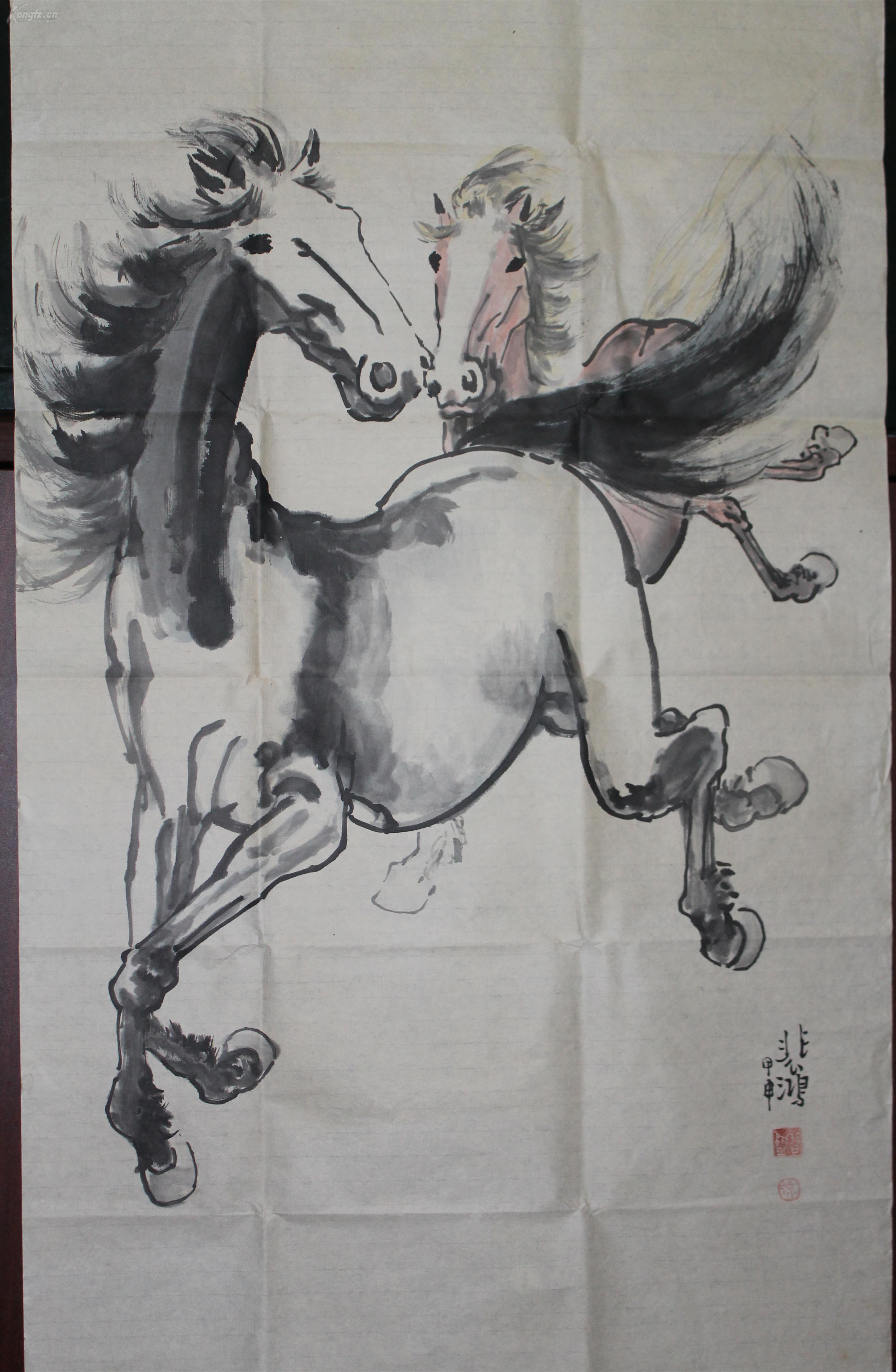 中国现代画家,美术教育家 【徐悲鸿】奔马图 保真手绘 拍品编号