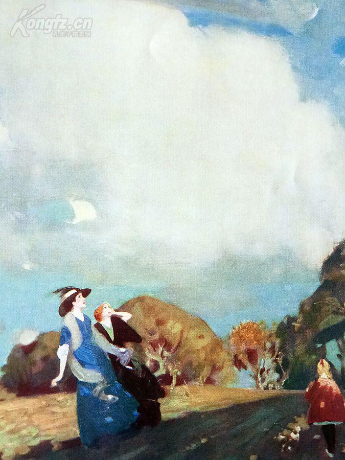 1930年彩色复制版画《云雀》(the lark)---32.