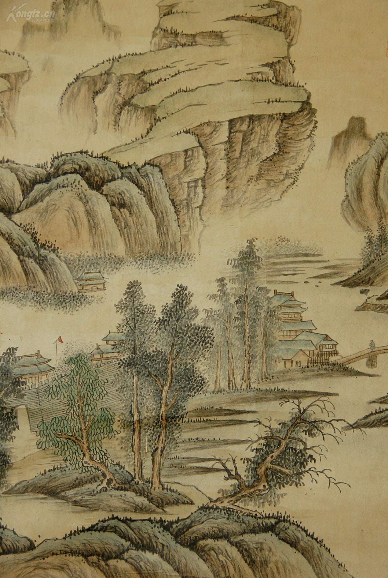 中国画学研究会会长中国近现代画家金城山水