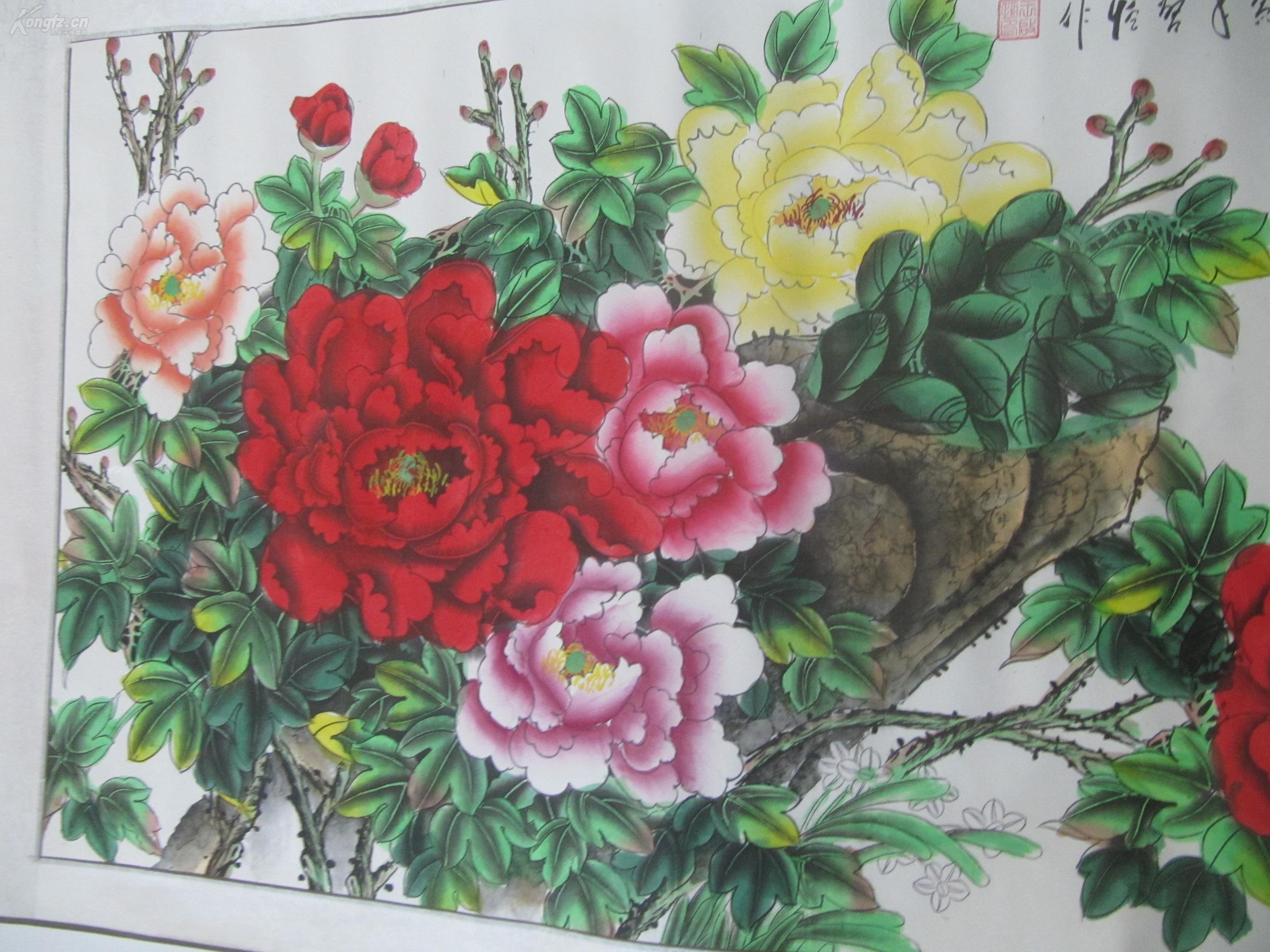 原装裱 立轴 中国美协会员 中国国画院高级画师 工笔画家王启恒 作