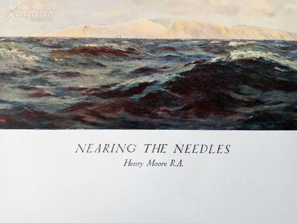 1930年彩色复制版画《靠近海岸线》(nearing the needles)---出自亨利