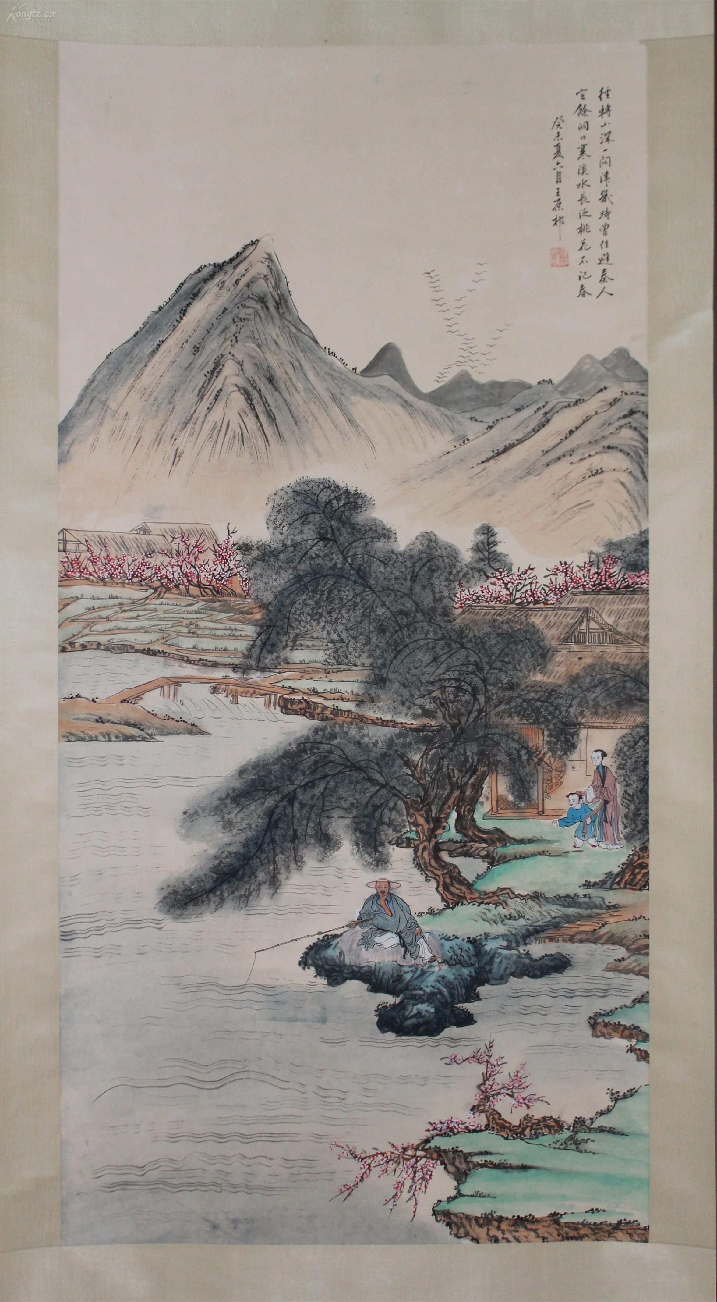 清代著名画家【王原祁】山水人物 保真手绘