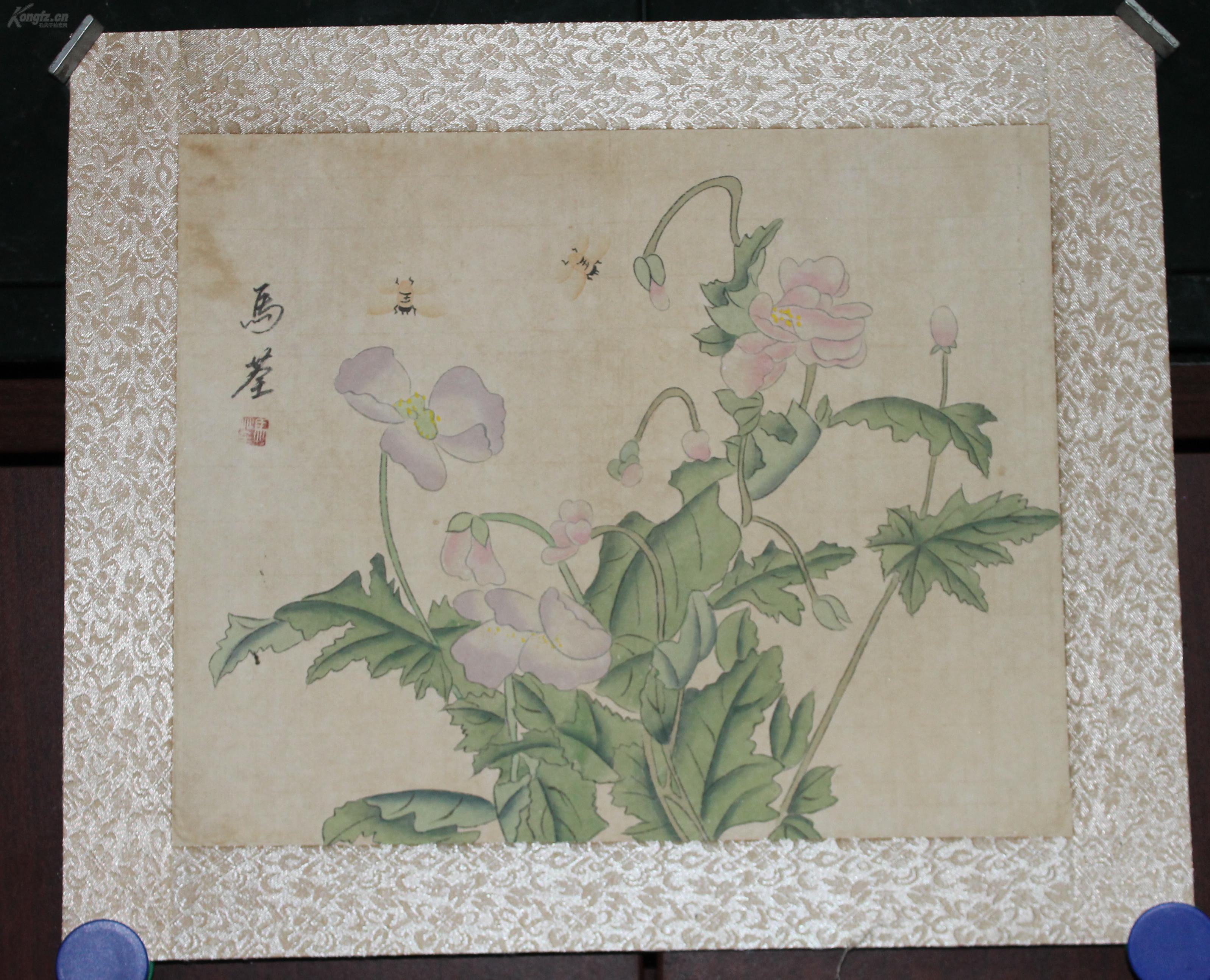 清代女画家【马荃】镜心 花鸟