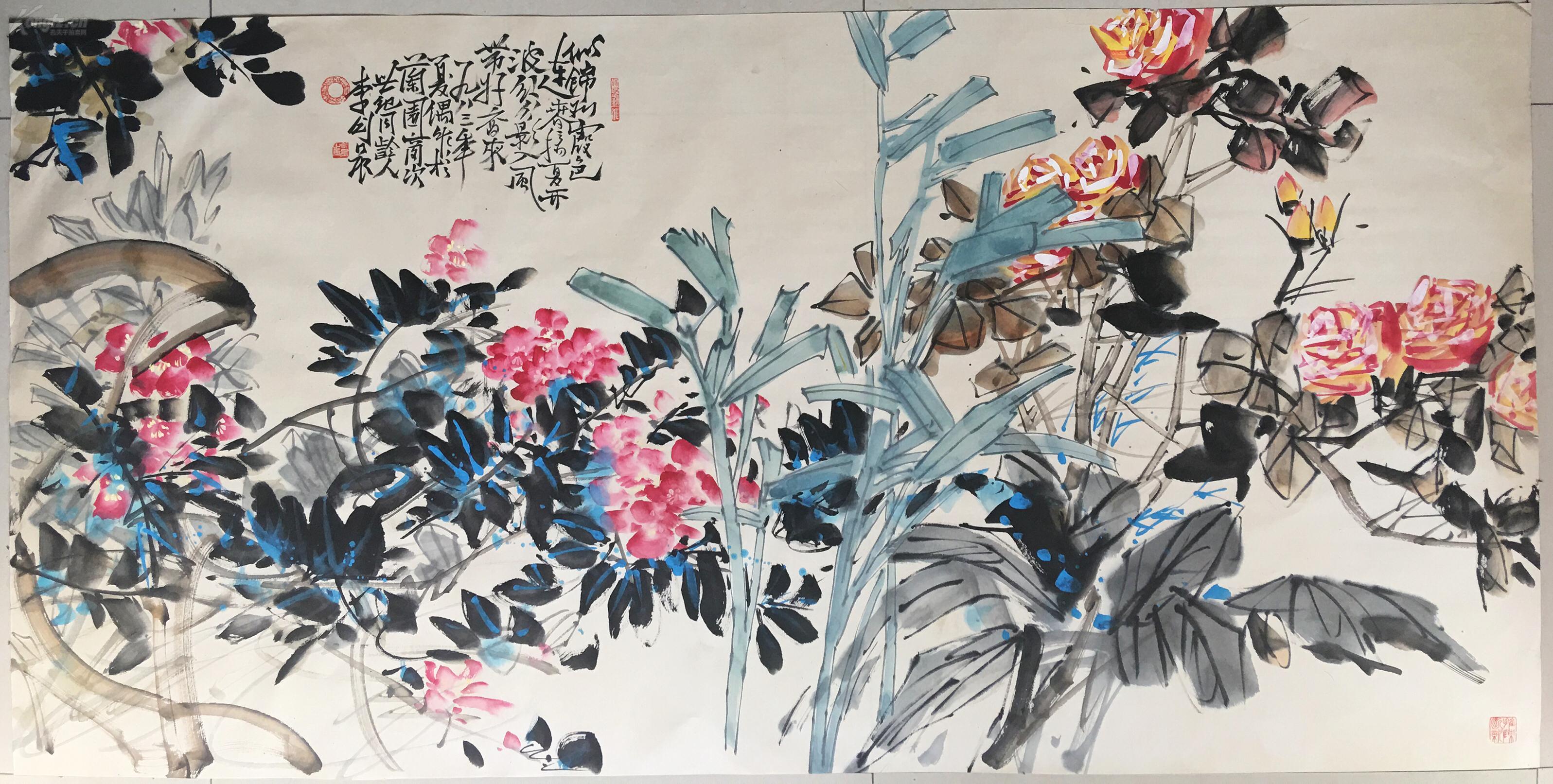 美术教育家,江苏省美术家协会副主席【李剑晨】 四尺花鸟