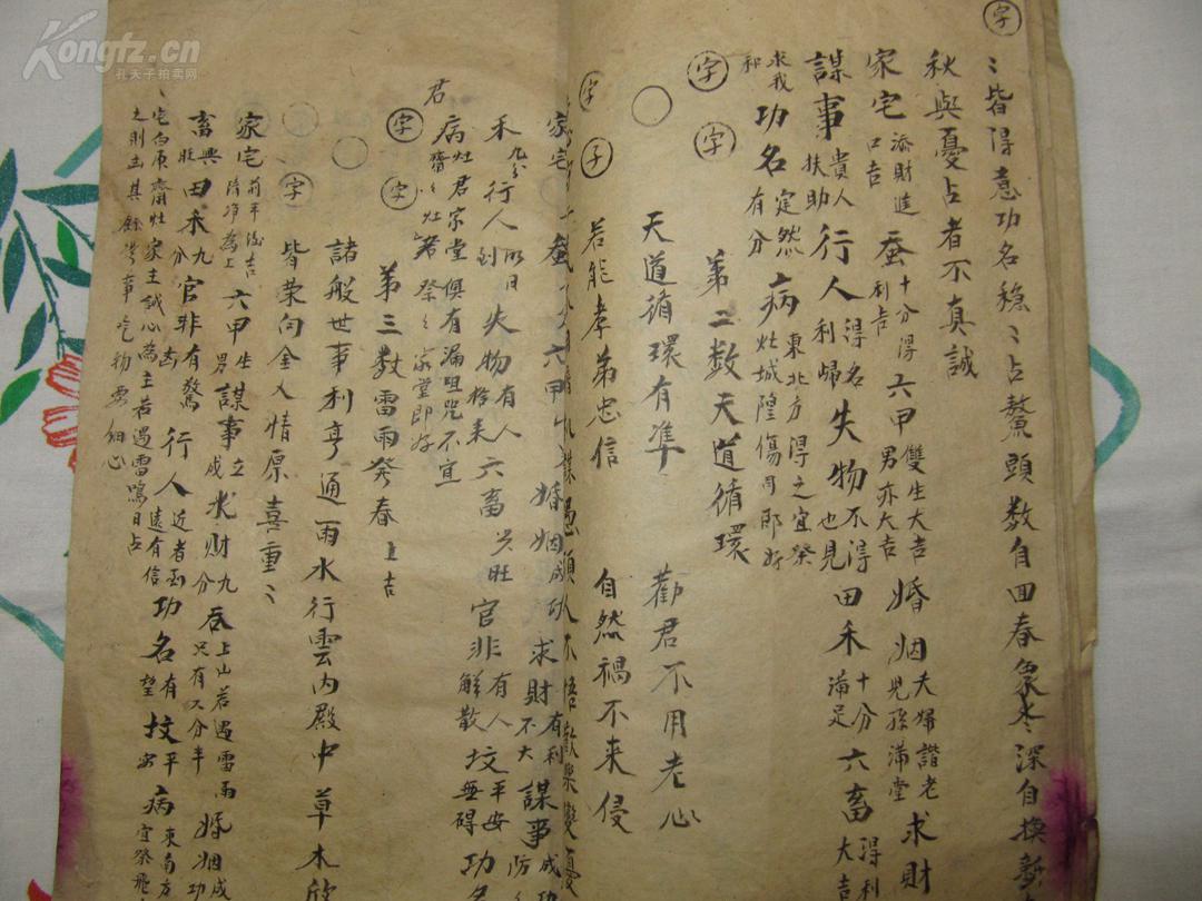 清代法术 占卜手抄本 *收鬼箭法 收蛇咬法 梅花神数* 一册全,符咒no