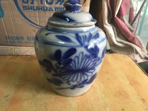 清朝时期的磁州窑青花茶叶罐,包老完整图片