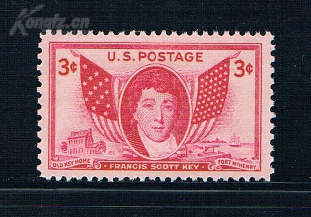 『美国邮票』1948年 国歌词曲作者斯科特基国