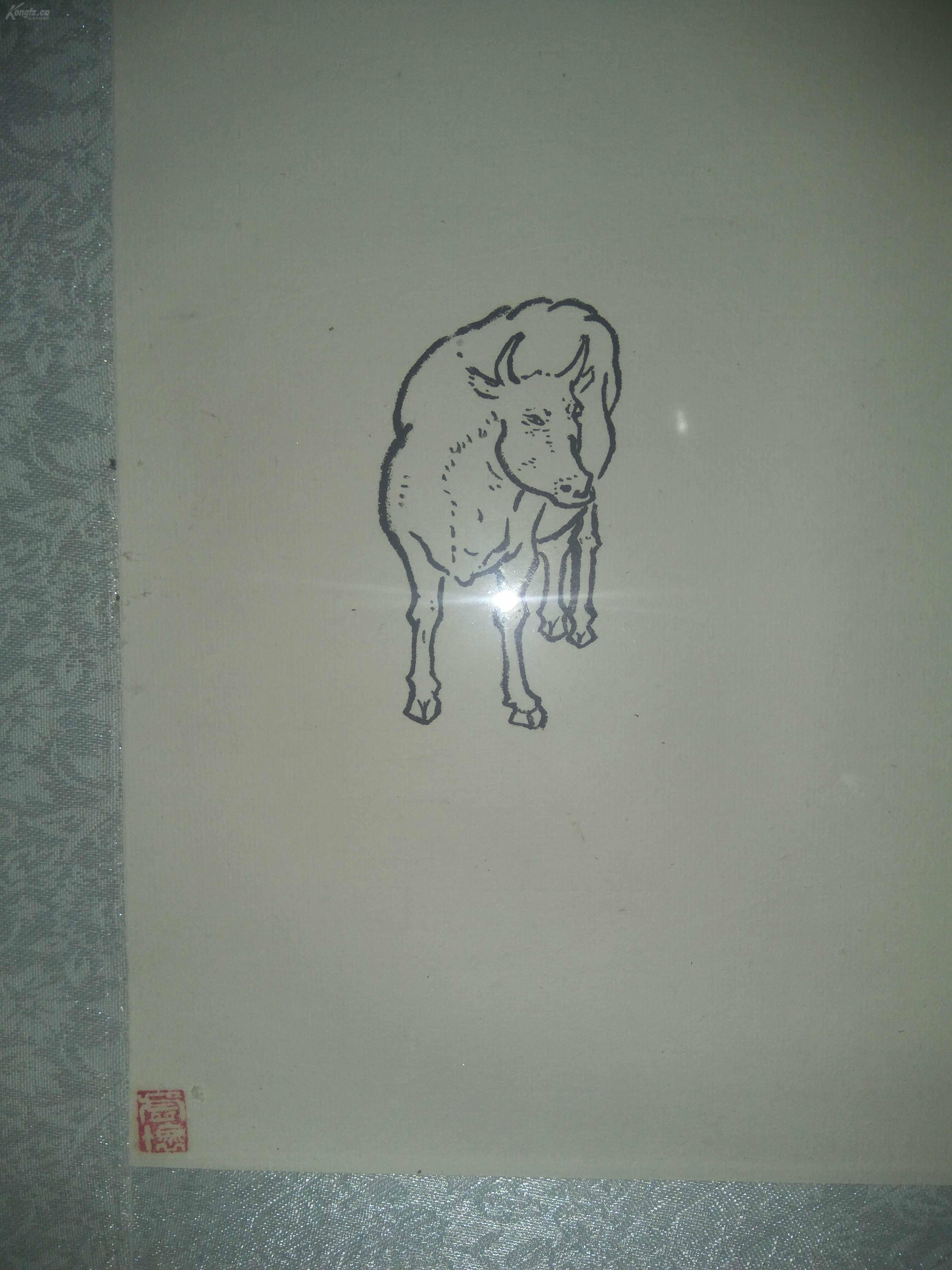低拍惠友陕西名家王腾老师白描精品五牛图