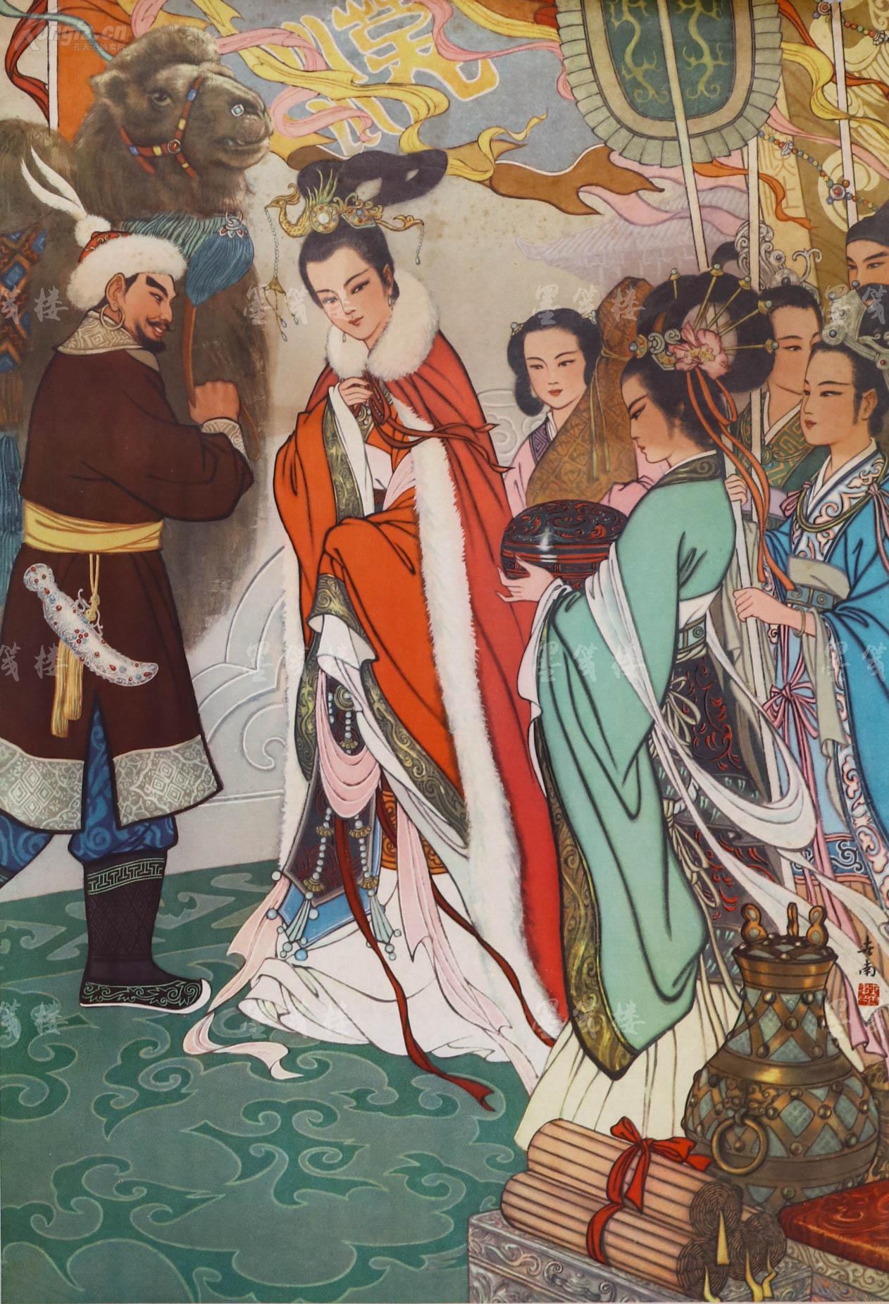 1979年 陕西人民美术出版社出版 李世南 绘宣传画《昭君出塞》一张