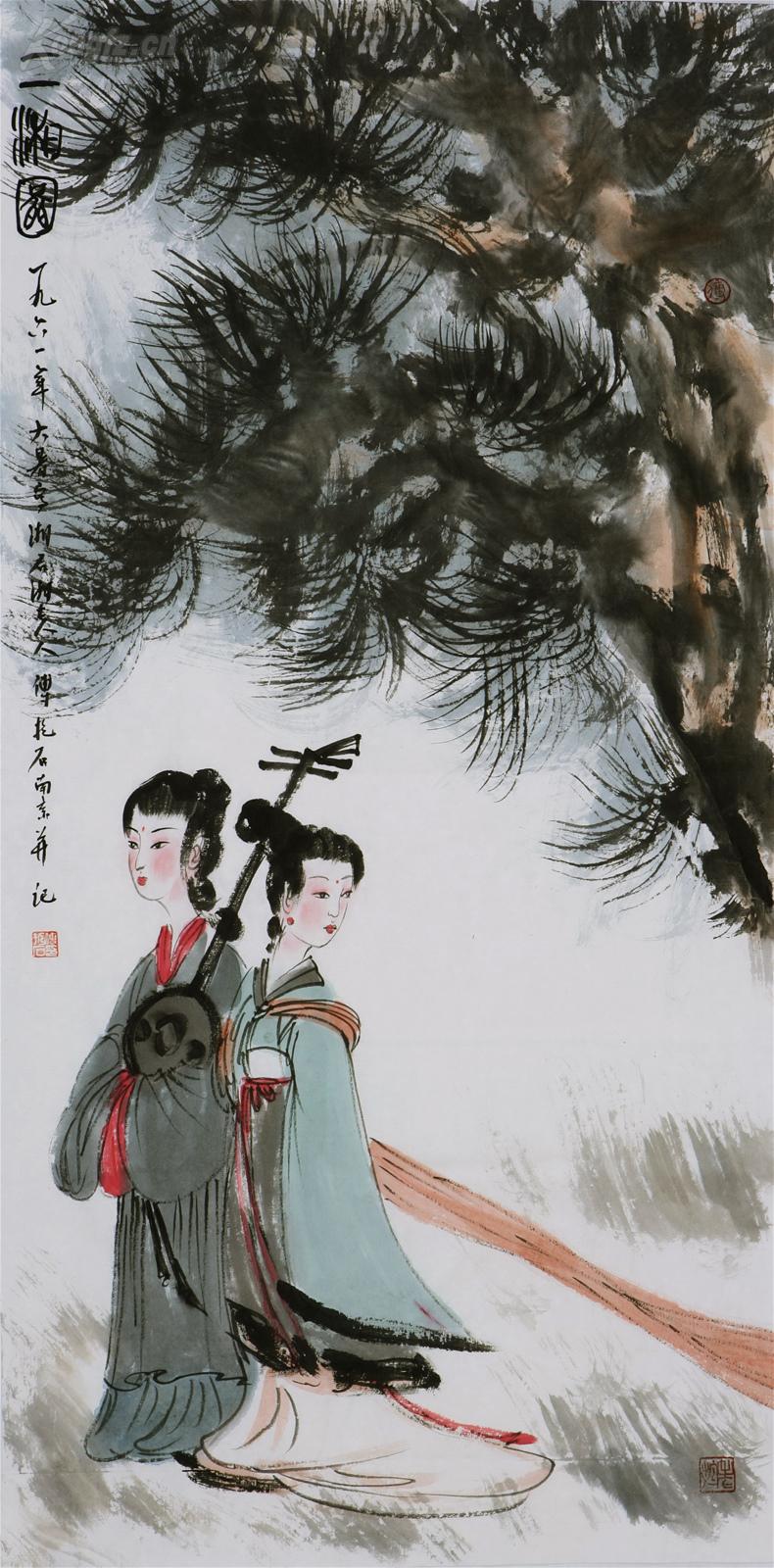 傅抱石 二湘图