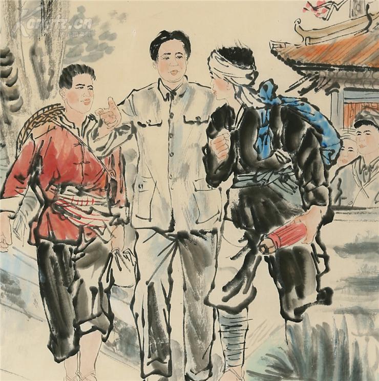 杨之光 国画人物红日照征途.