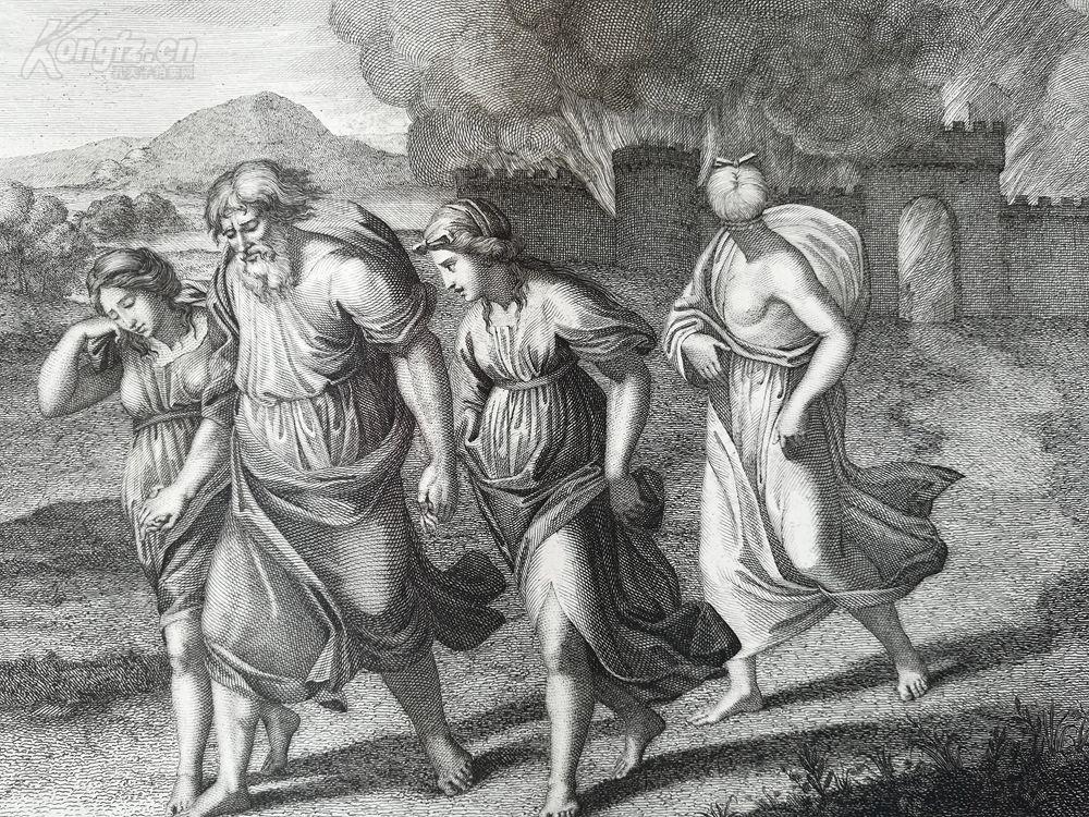 【图版16】1790年铜版画《罗得逃离所多玛》( deducto