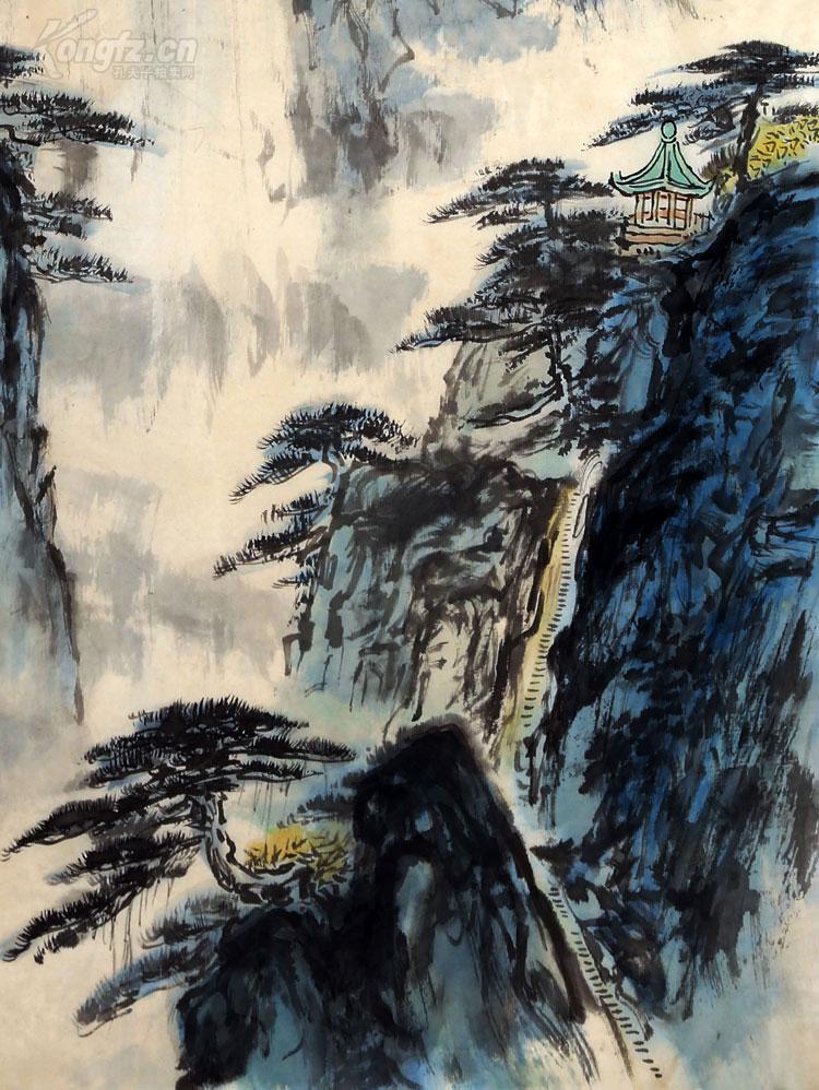 中国画坛巨匠陈大章黄山百尺泉