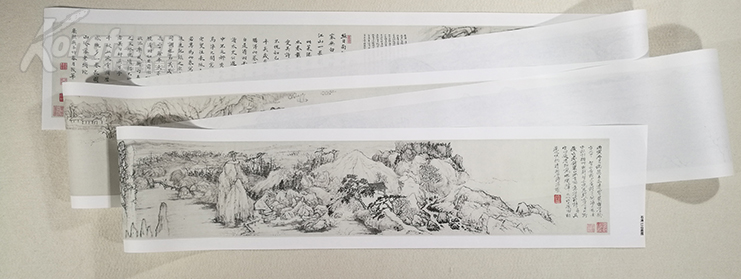 1:1f复制 清石涛江山揽胜水墨山水画国画