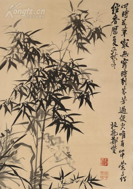 清代画家郑板桥纯手画墨竹非印刷品