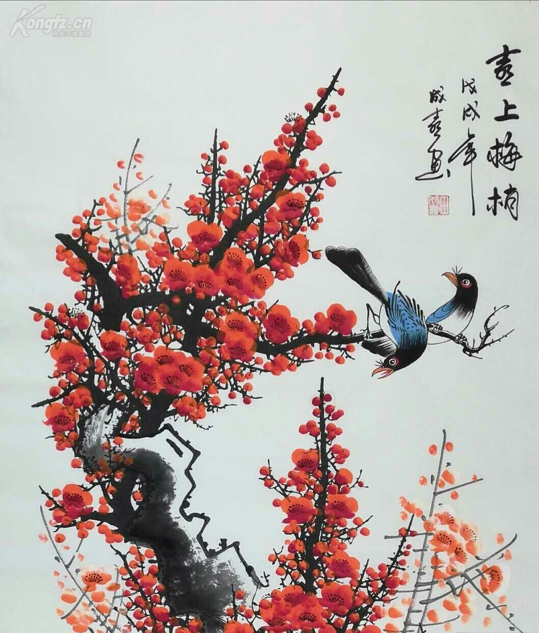 田成喜,出生1956年,笔名白杨,陕西人,著名花卉画家