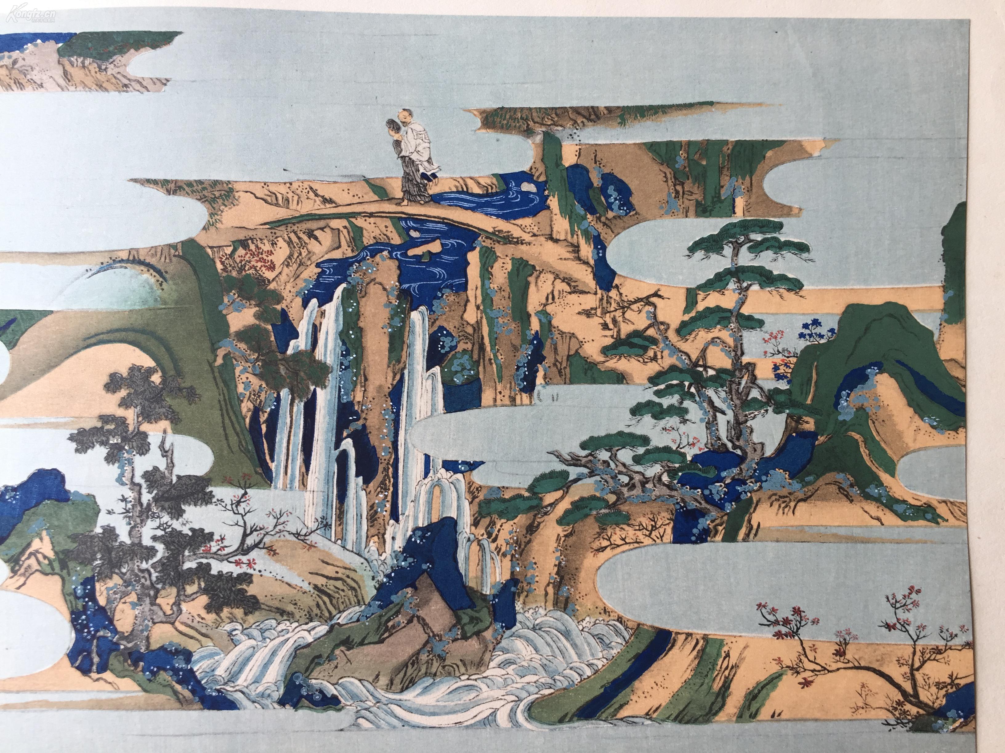 浮世绘※高级套色木刻版画※狩野元信※清凉寺释迦像缘起※稀少※近