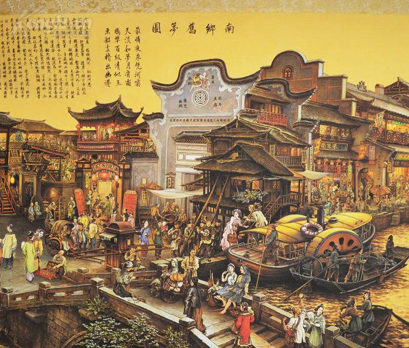 织锦画南乡旧梦图