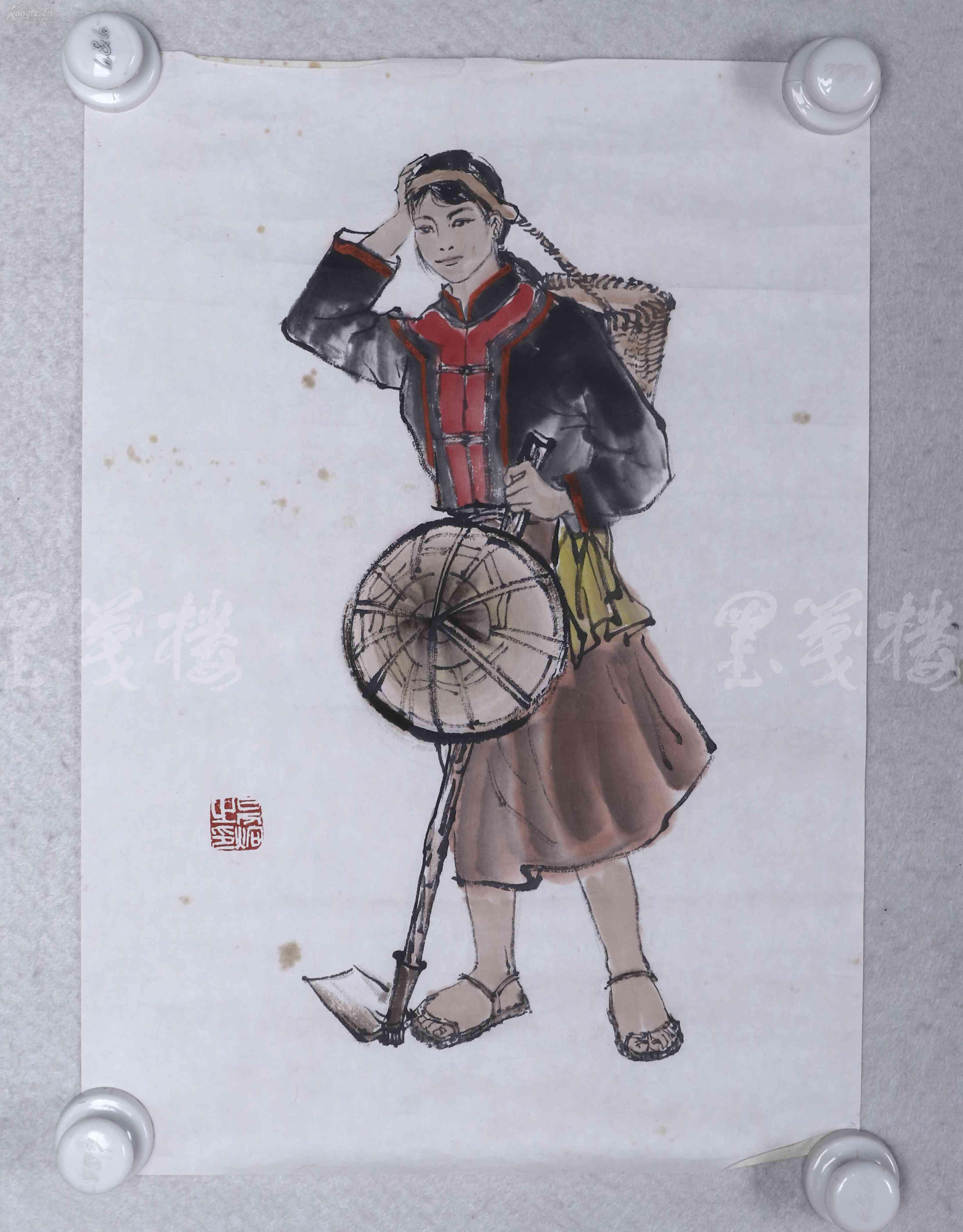 佚名 水彩画"少数民族人物" 十一幅 hxtx108592