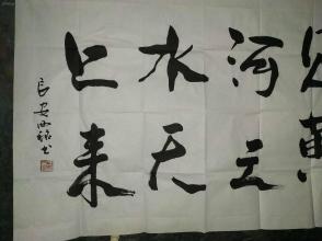 陕西老画家胡西铭书法《君不见黄河之水天上来》2