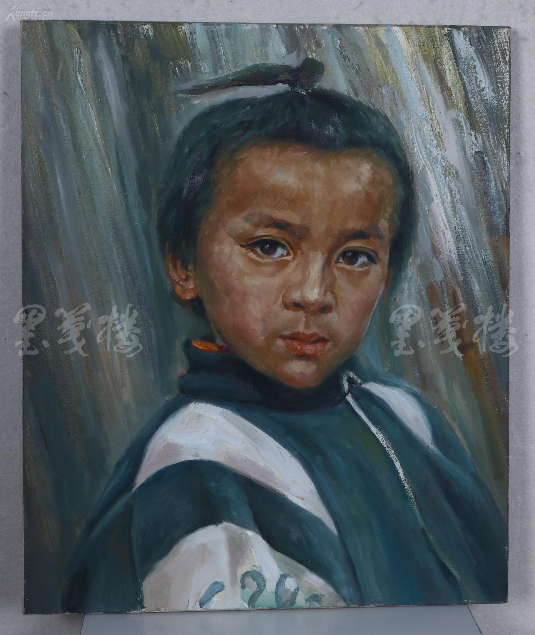 著名肖像油画家 颛孙中华 布面油画作品《小男孩》一幅( 未落款,尺寸