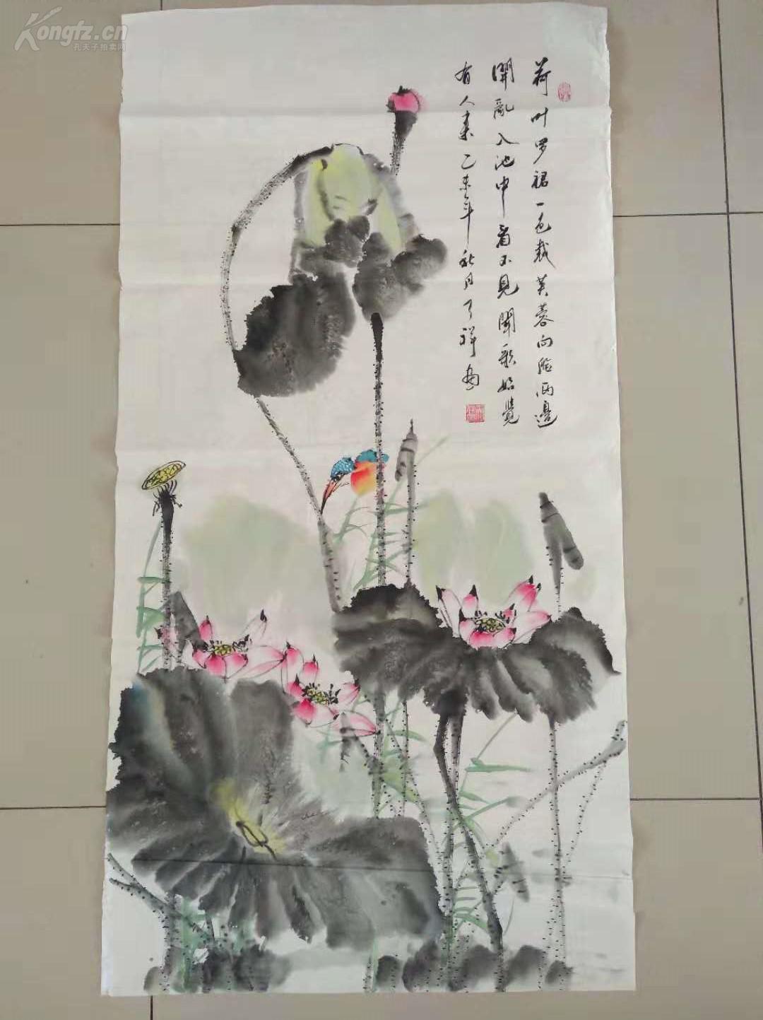 四尺荷花,中堂,天祥作品