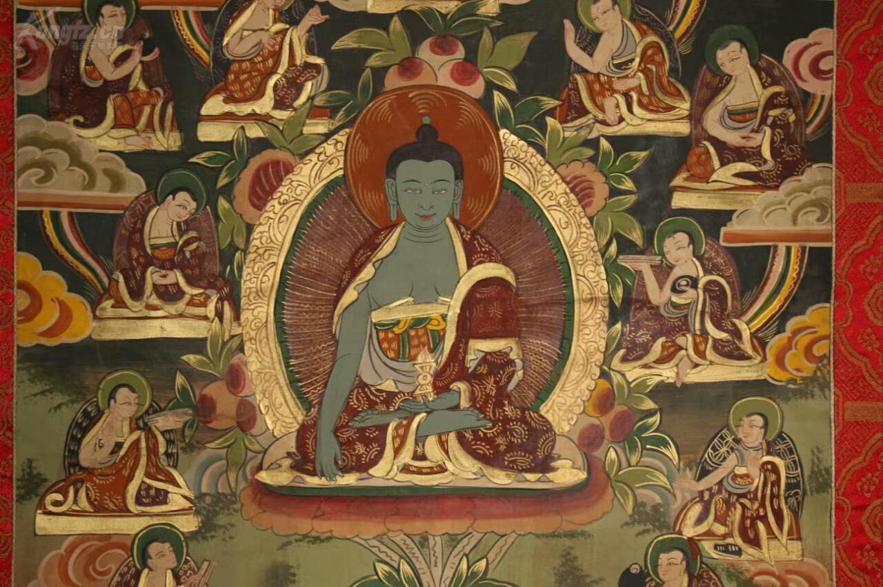 藏传佛教南无本师释迦牟尼佛唐卡西藏寺院高僧大德纯手工手绘绘画南无
