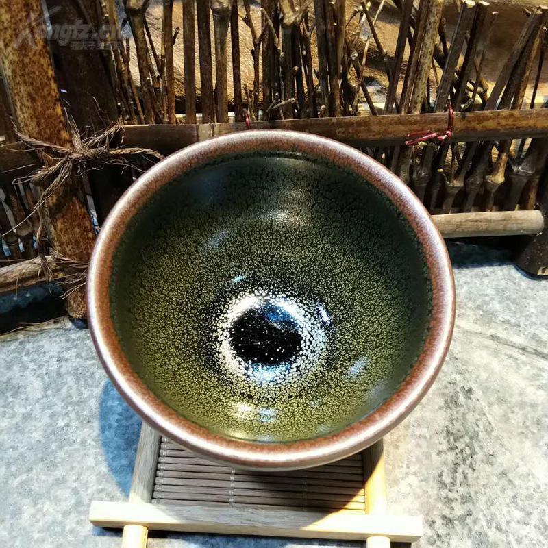 建阳建盏张国平老师茶叶末釉芝麻滴品茗杯功夫茶主人杯
