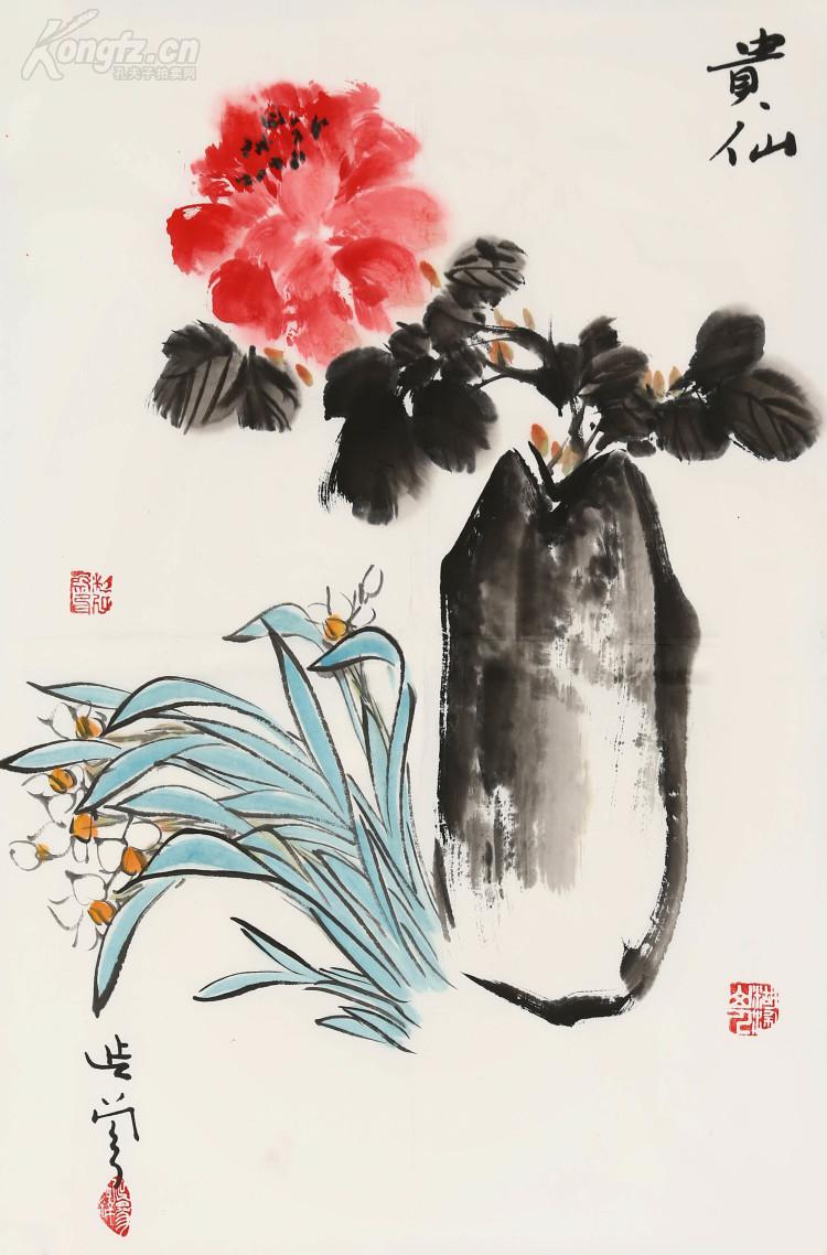 延参法师 国画 富贵神仙图