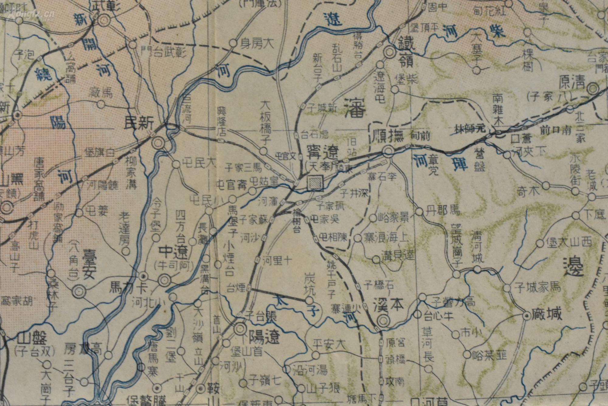 彩色单面1张 一般略图 满洲 关东州(大连旅顺)在租借界线外 热河省