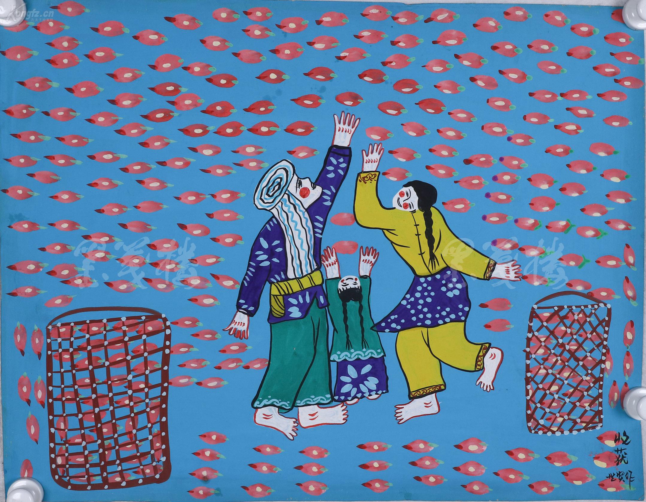 画家世奖作农民画作品收货一幅尺寸6752cmhxtx116126
