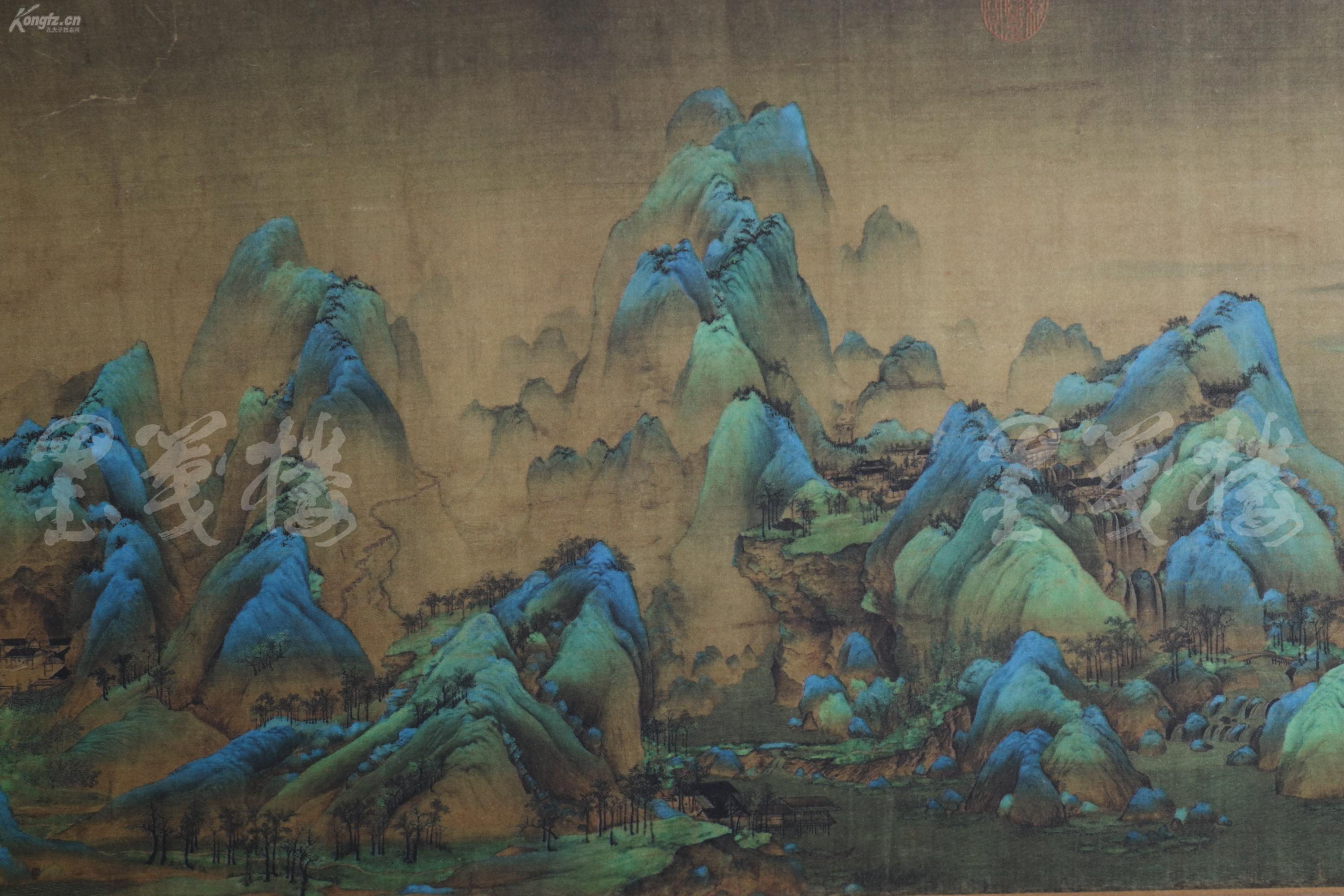 中国十大传世名画之一,青绿山水代表作 北宋画家 王希孟《千里江山图