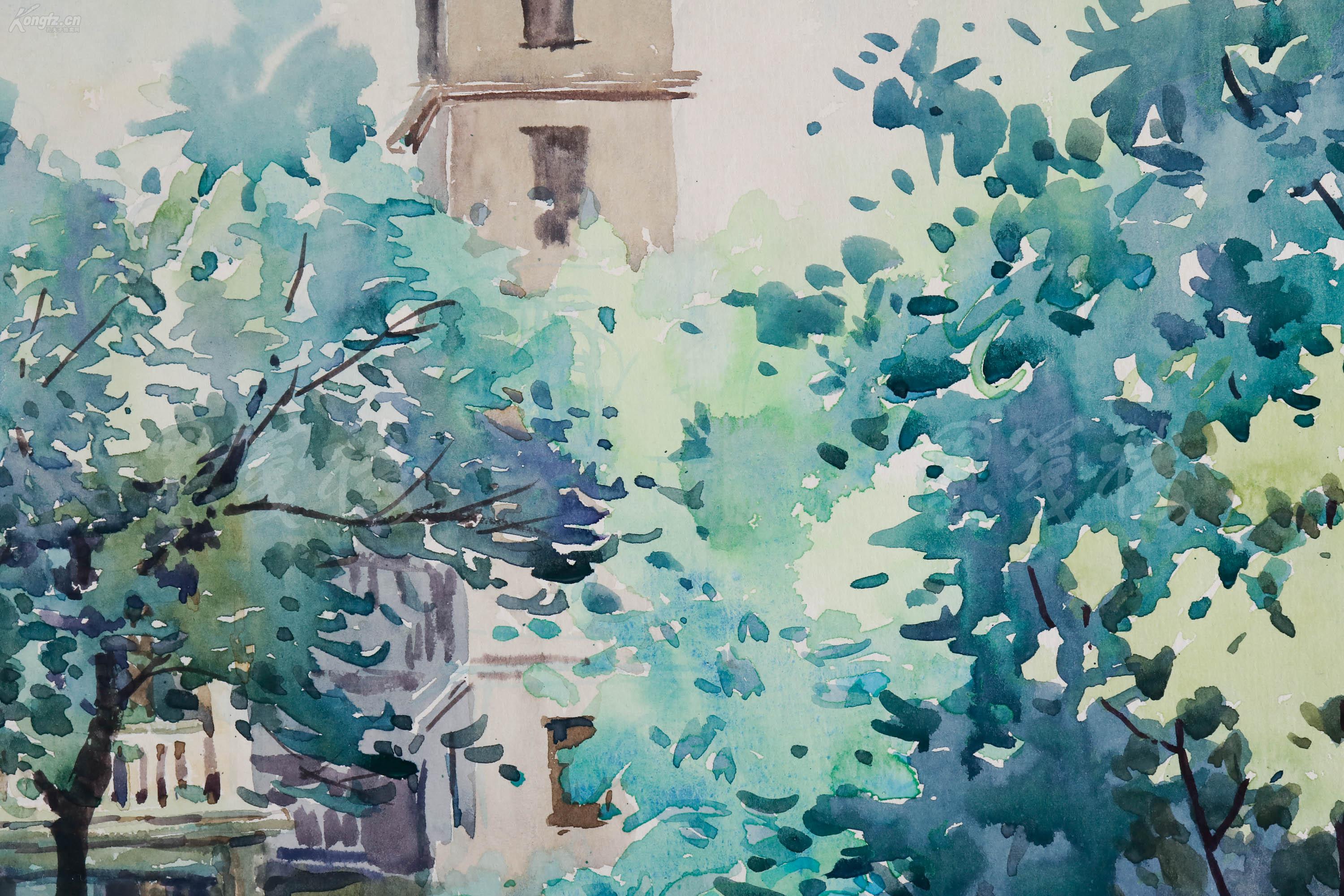 周碧初和陈秋草弟子,著名水彩画家 王友龙 1981水彩画