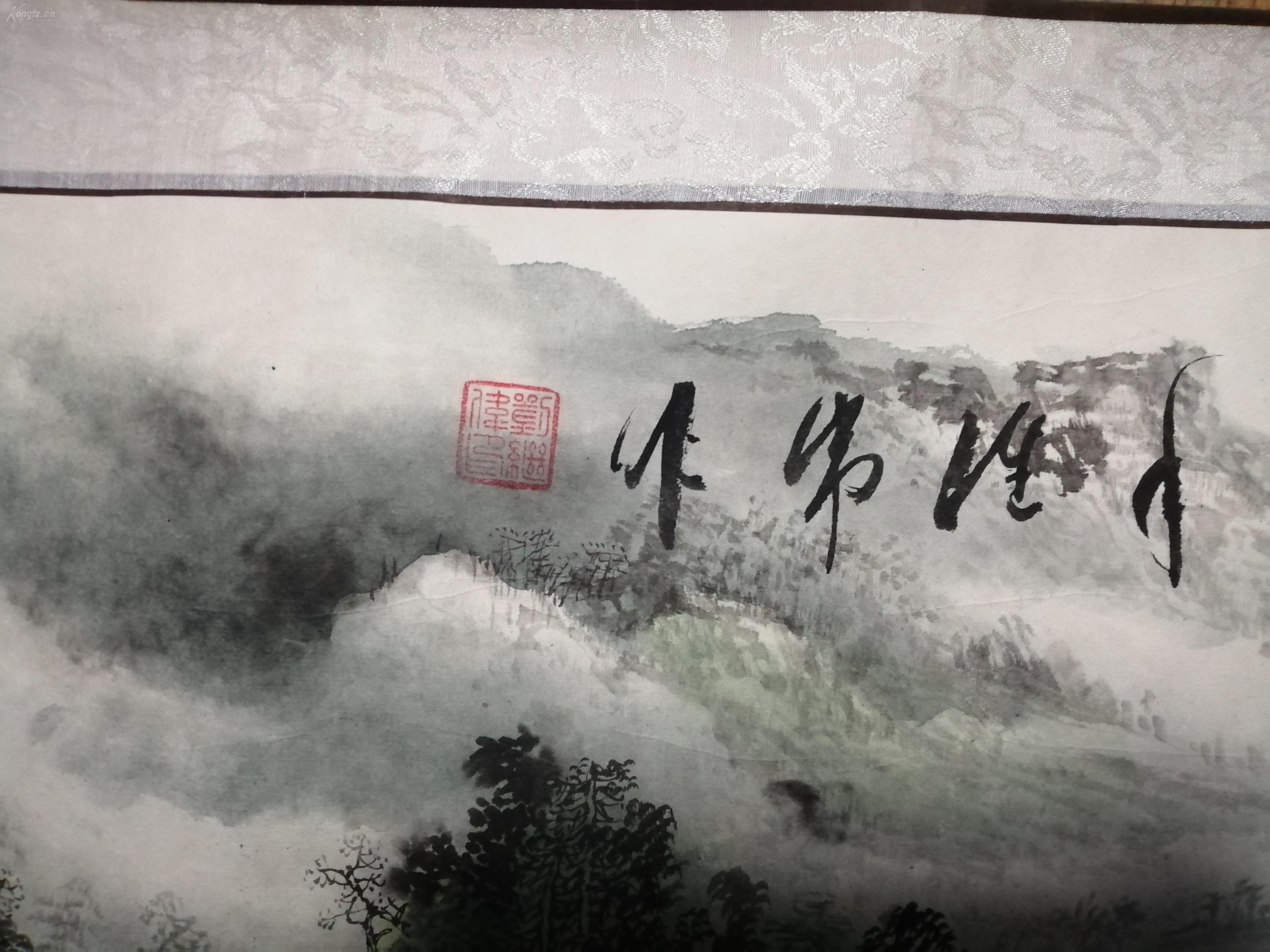 刘继伟山水画云山飞瀑