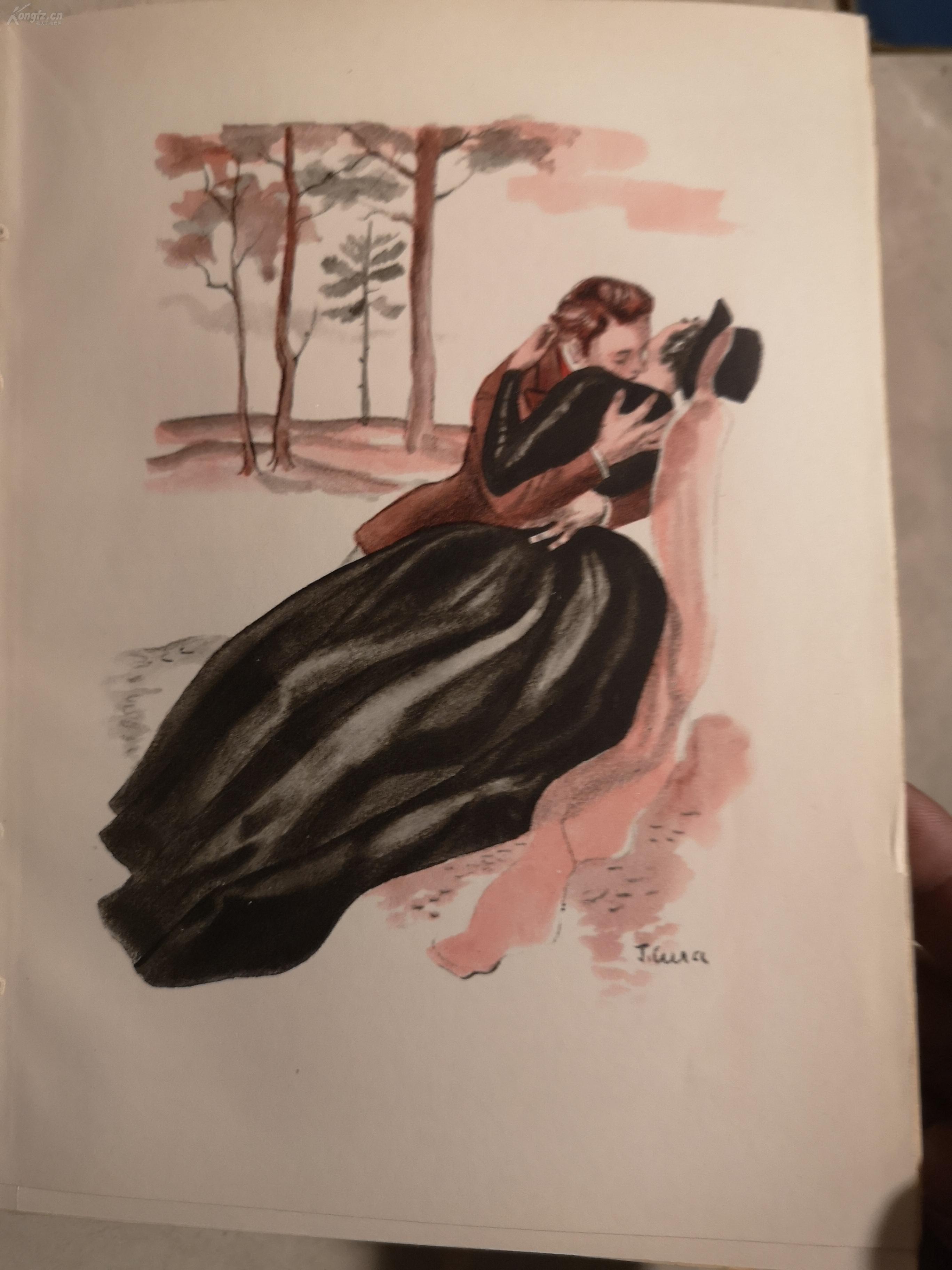 包法利夫人法文原本1947年彩色插图版多幅插图现货