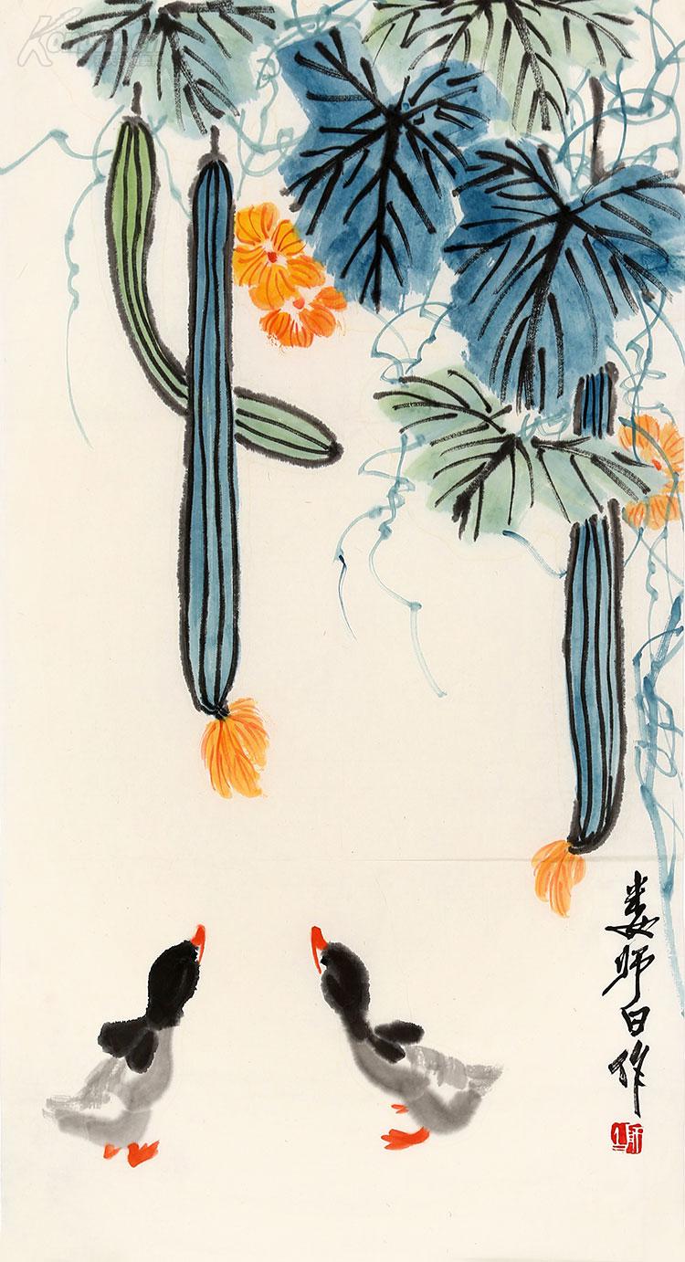 娄师白 丝瓜小鸭