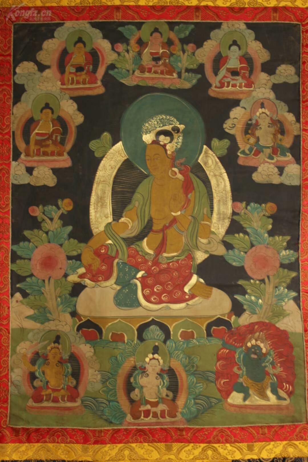 藏传佛教光明佛母唐卡 西藏寺院高僧大德纯手工绘画光明天母唐卡 画芯