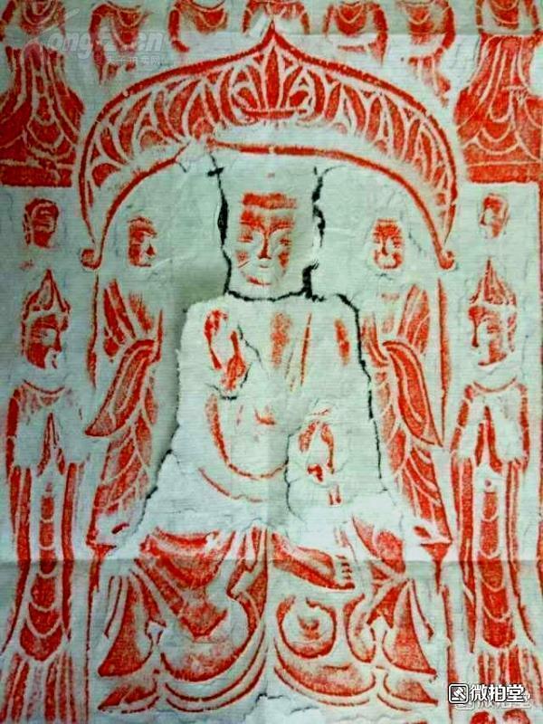 馆藏北朝造像碑原拓拓片——一佛12弟子图拓片