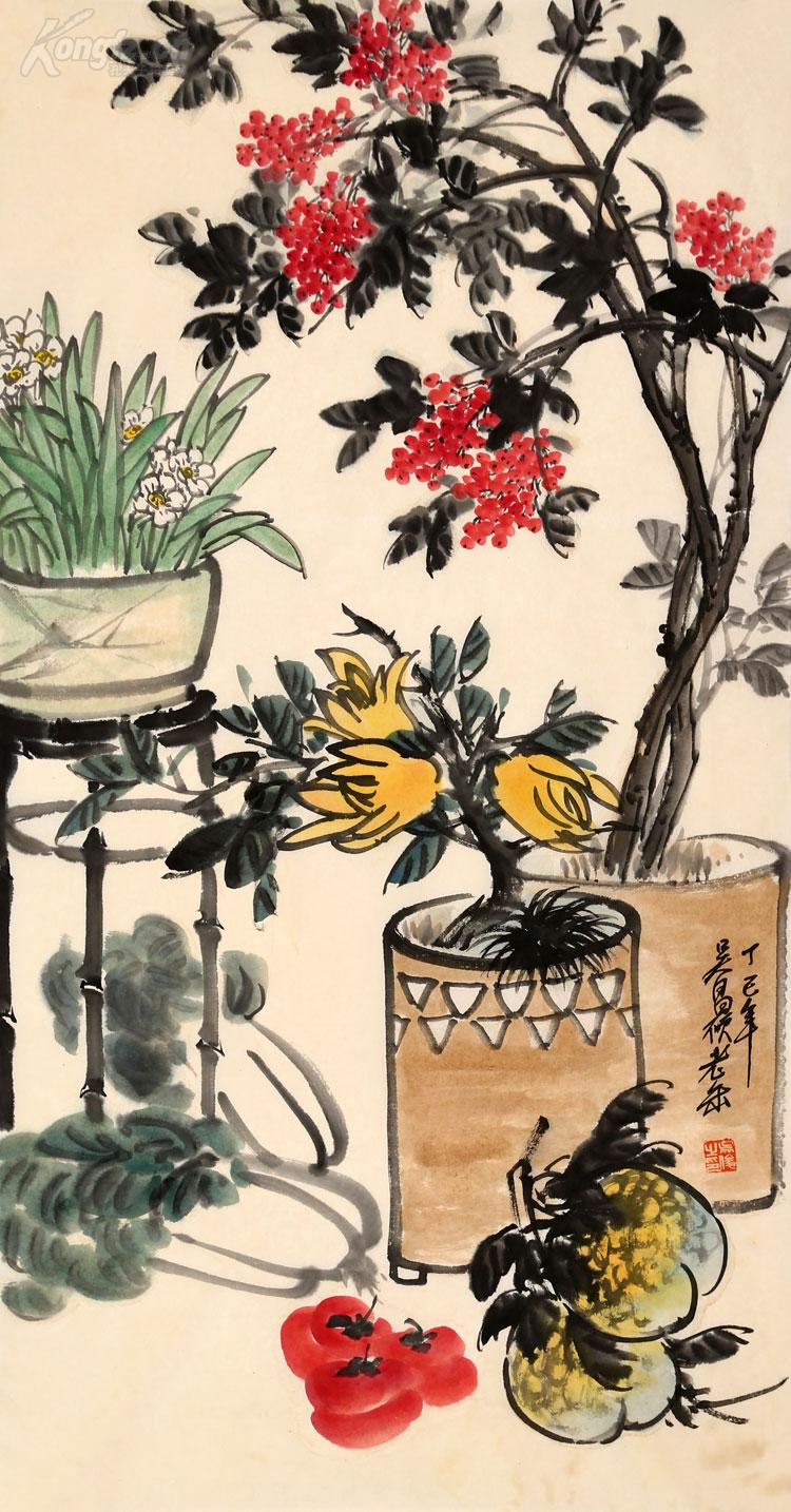 吴昌硕花卉蔬果柿子