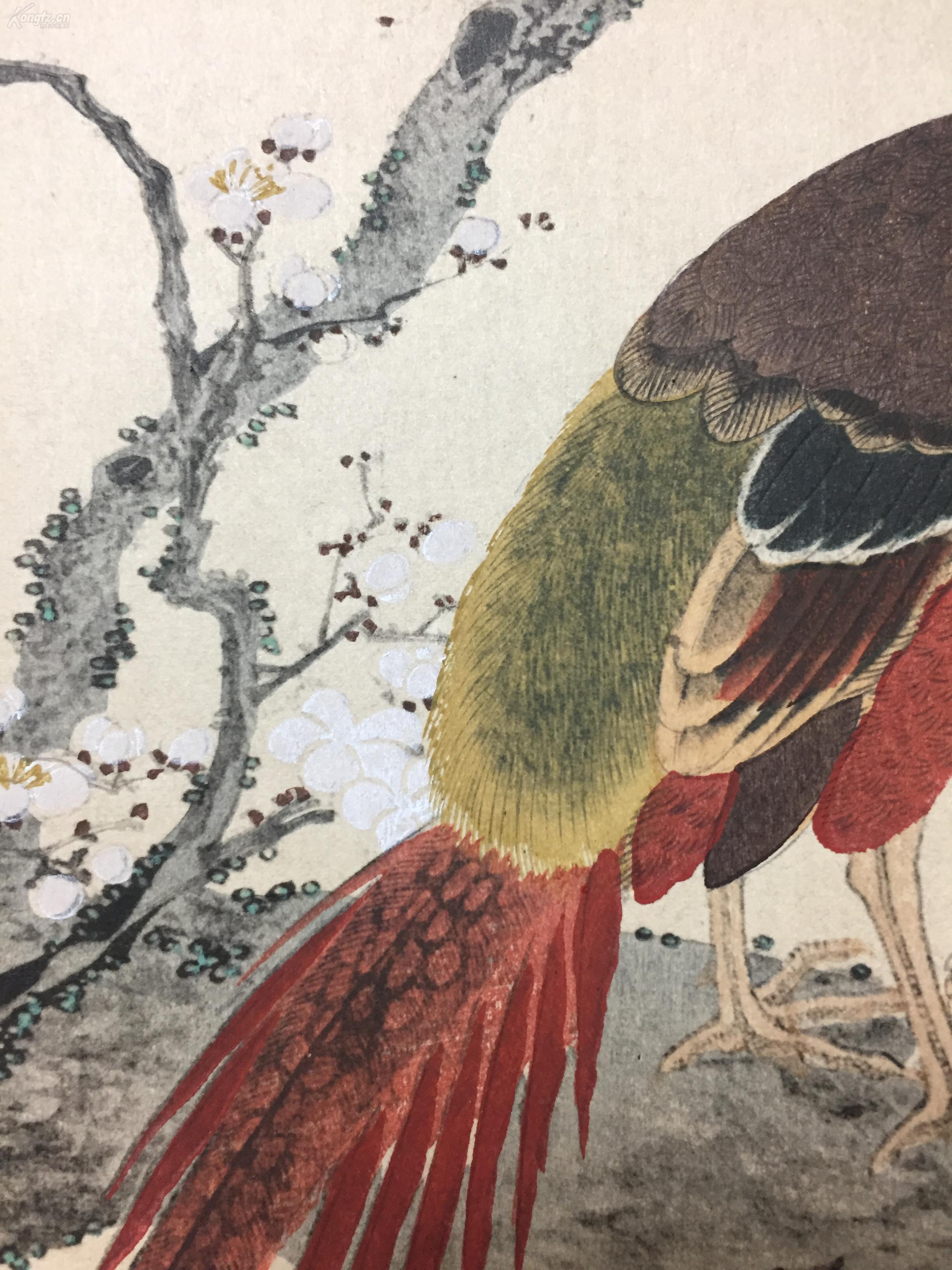 浮世绘高级套色木刻版画中山高阳梅花锦鸡图稀少近百年日本美术大鉴